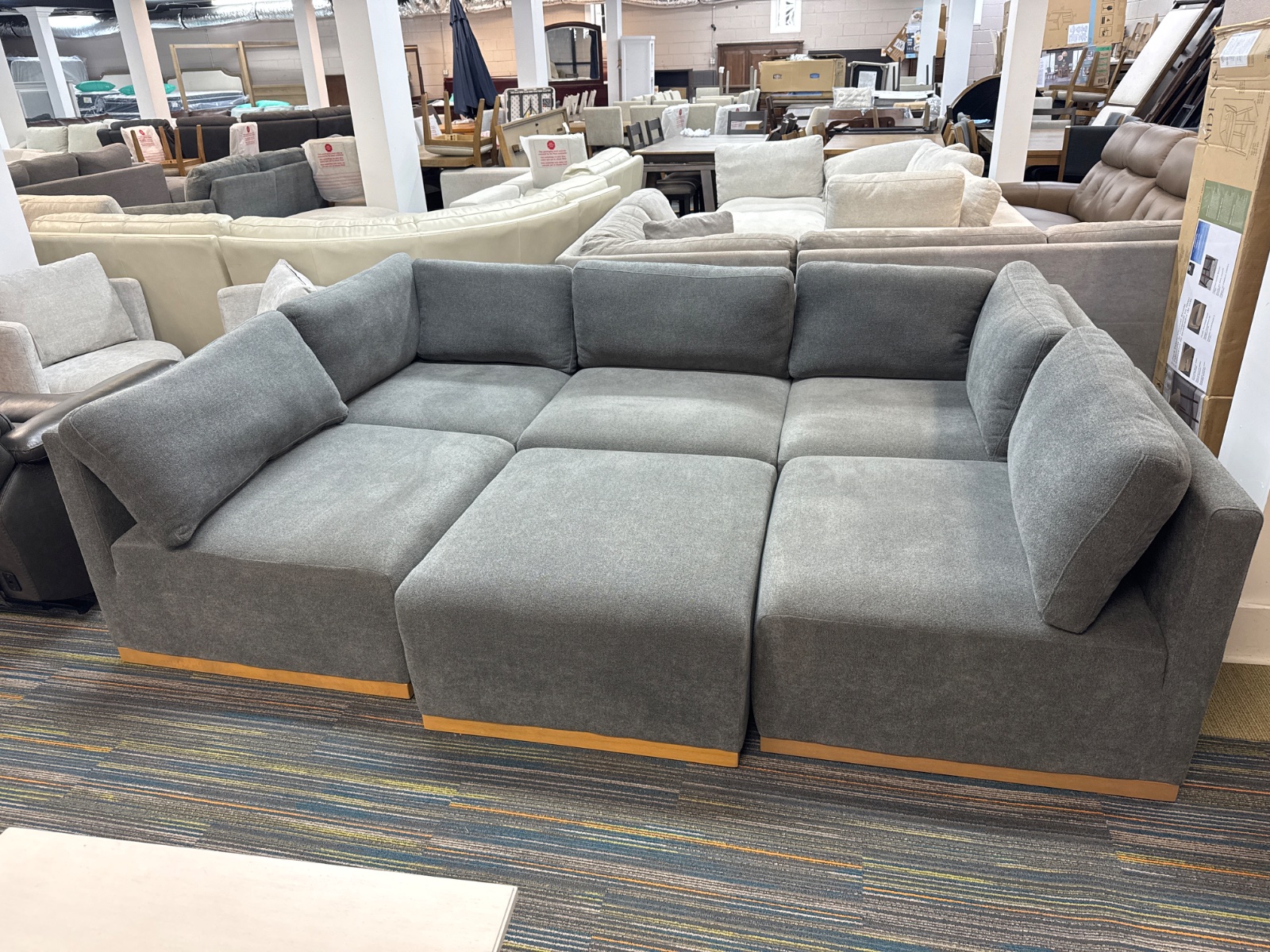 HENREDON 6P FAB SEC GRAY