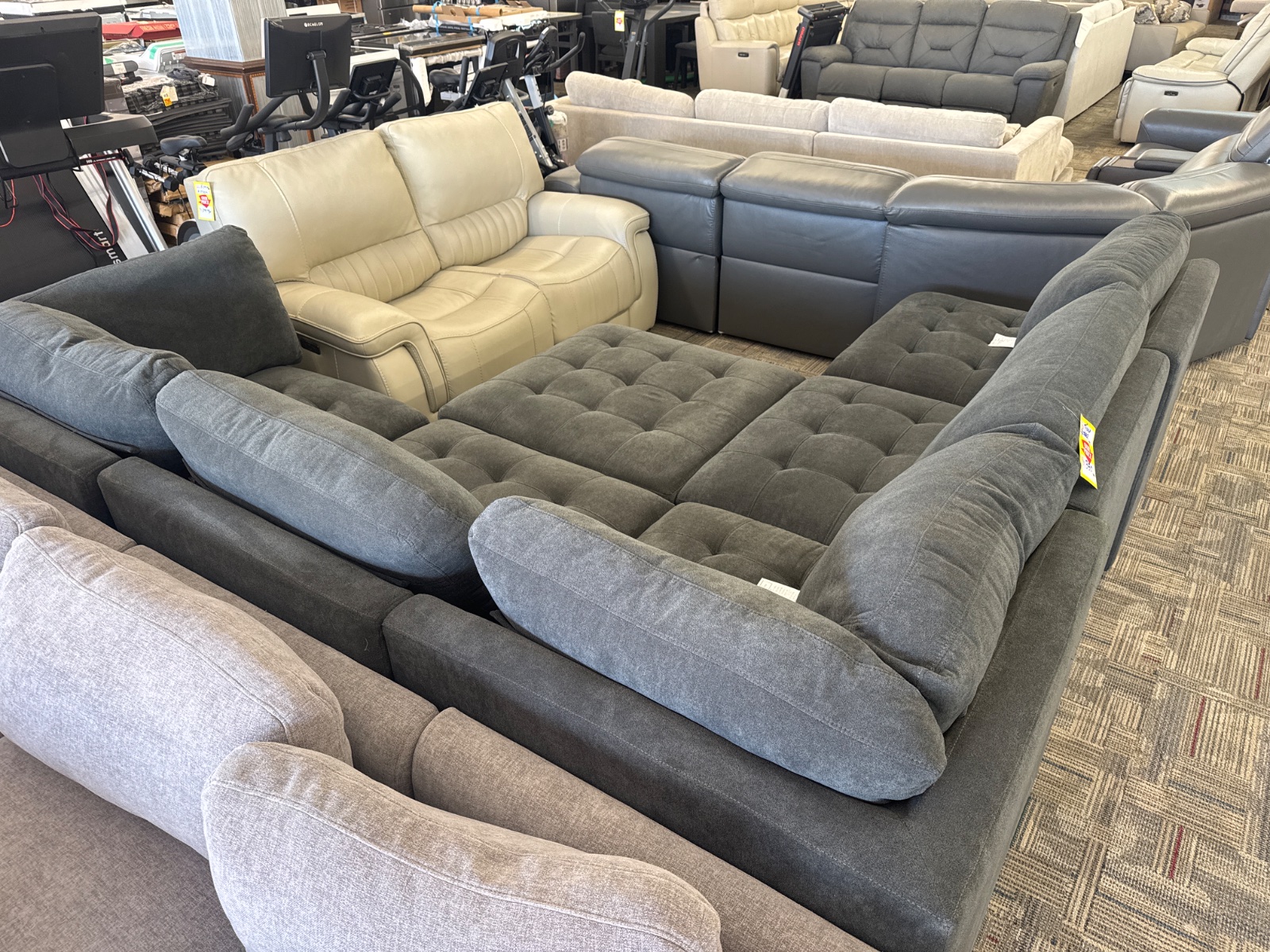 TISDALE 6PC FAB SECT GRAY