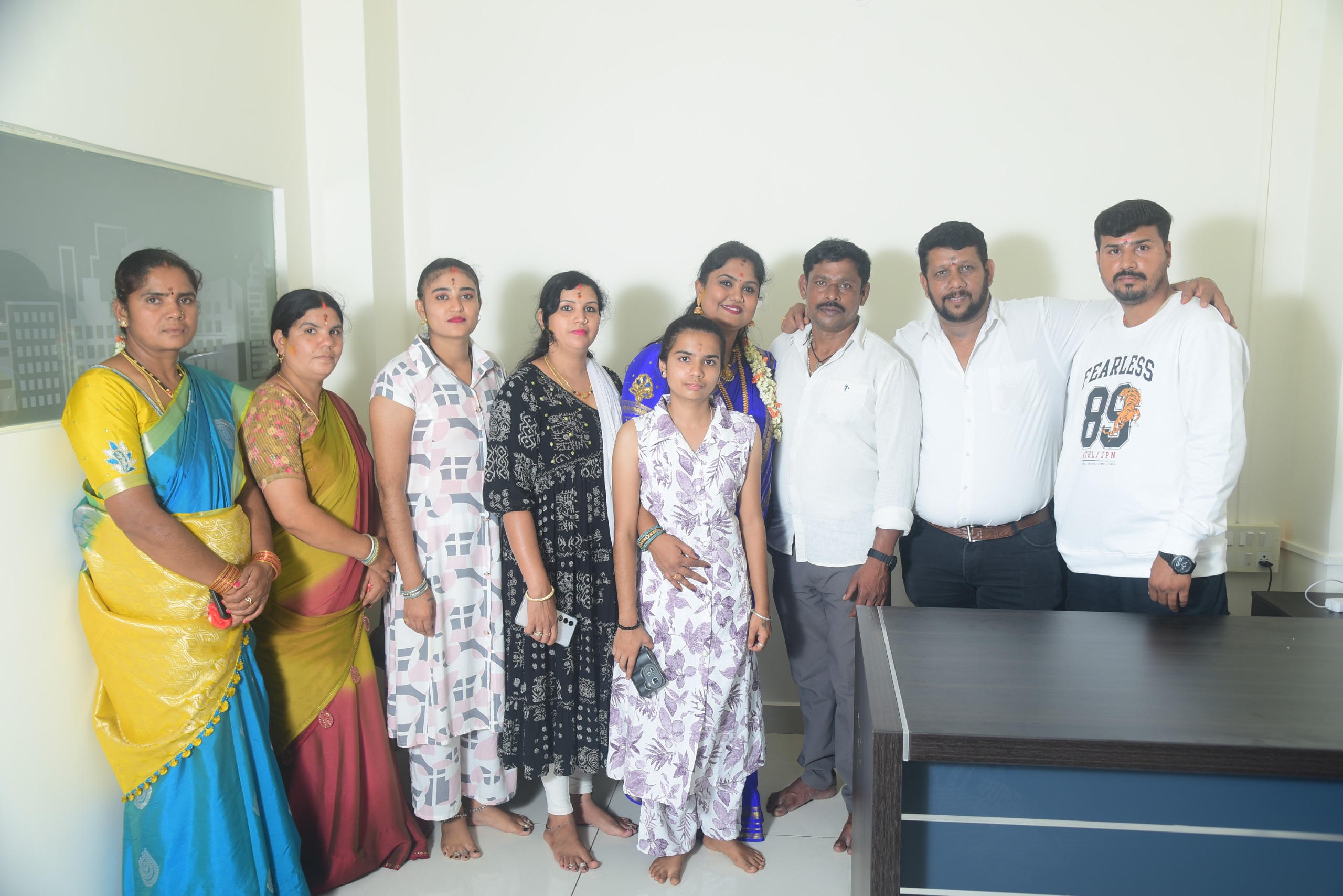 Customer with agreement document.