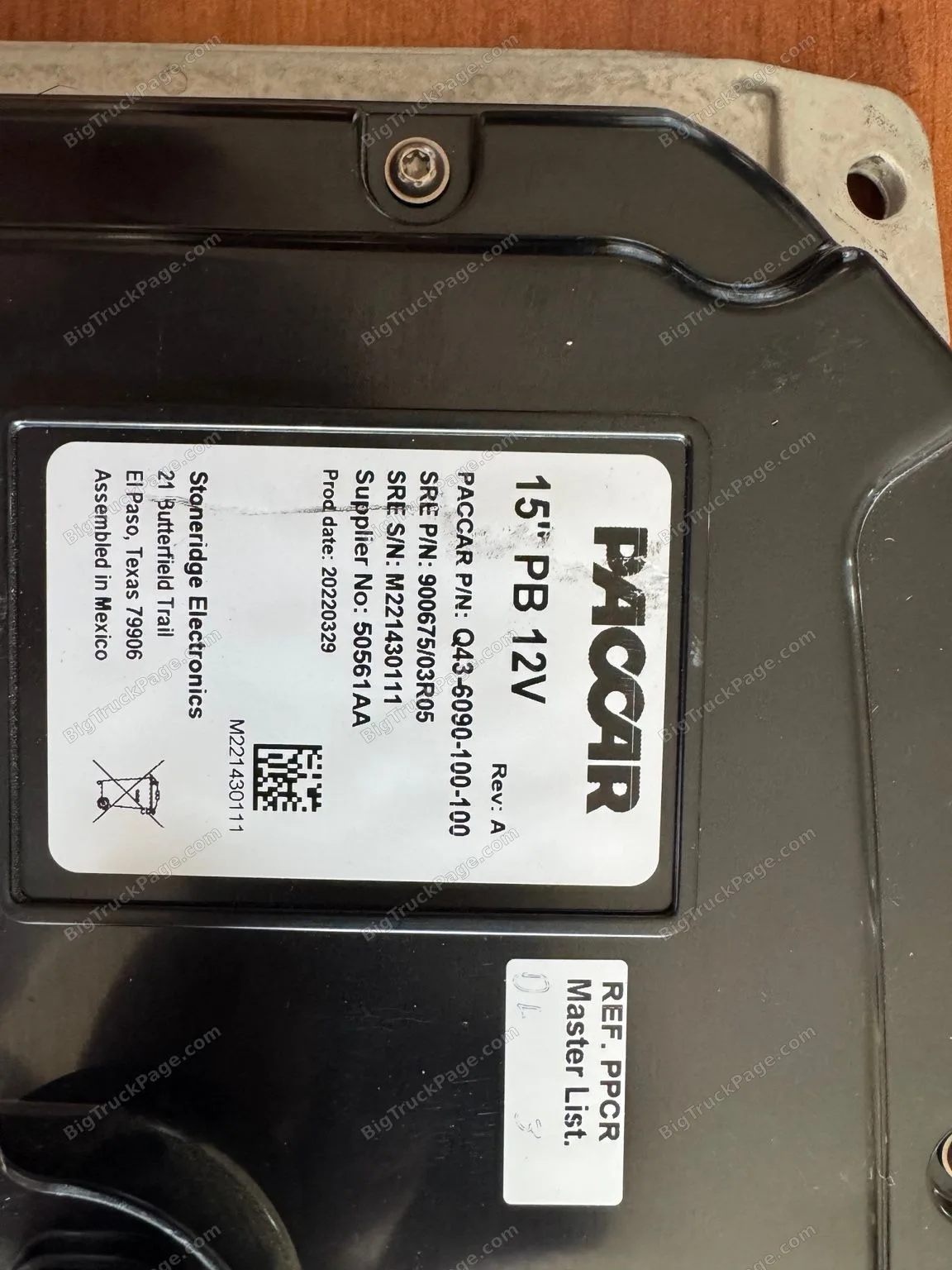 2023 Peterbilt 15" Digital Display Instrument Cluster Paccar Q43-6090-100-100 (used) — photo 5 in Strafford, MO | BigTruckPa…