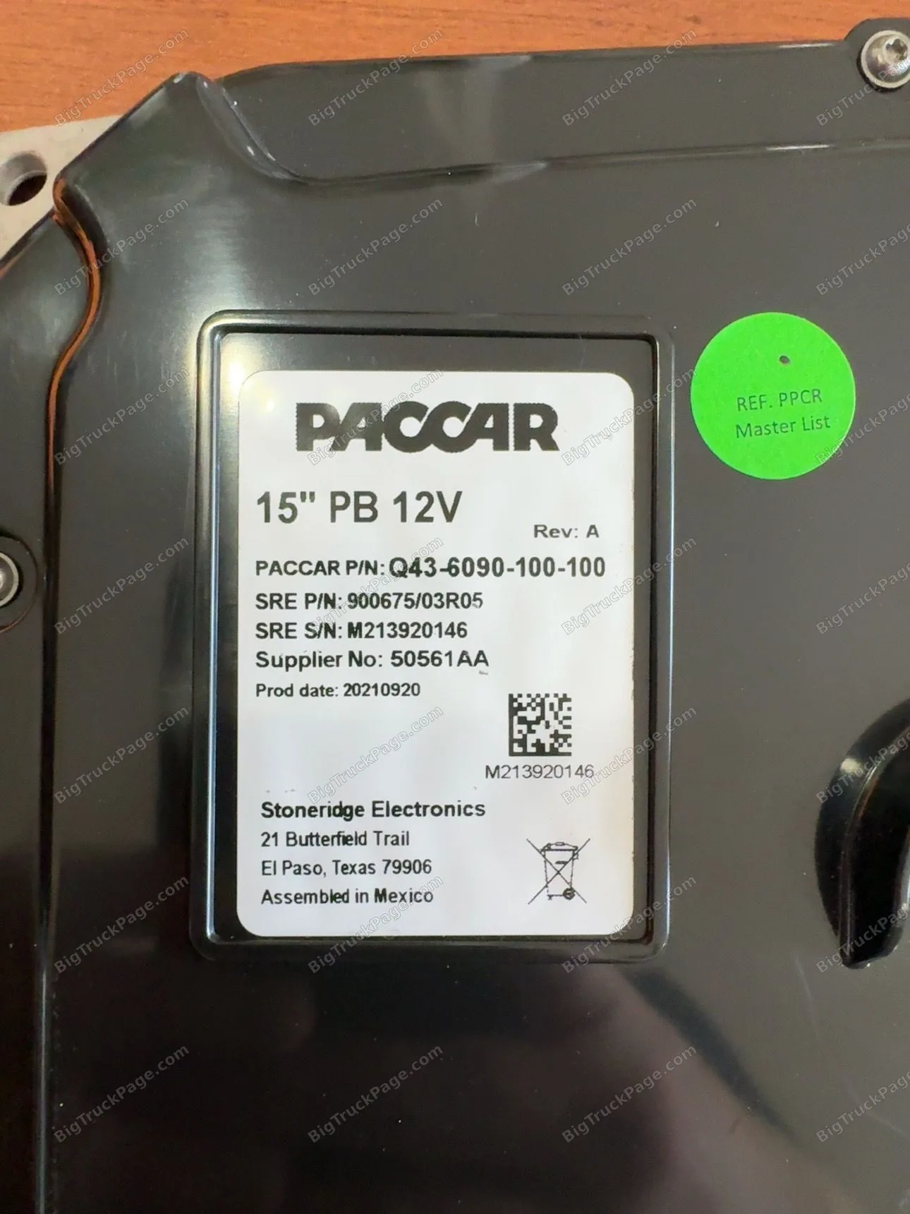PACCAR 15" Digital Instrument Cluster Display Q43-6090-100-100 Peterbilt 579 (used) — photo 3 in Strafford, MO | BigTruckPag…