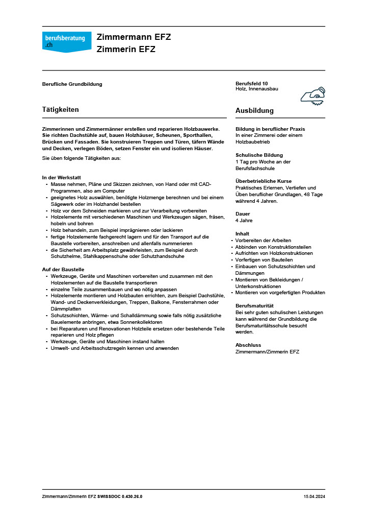 Zimmermann - Bild 1