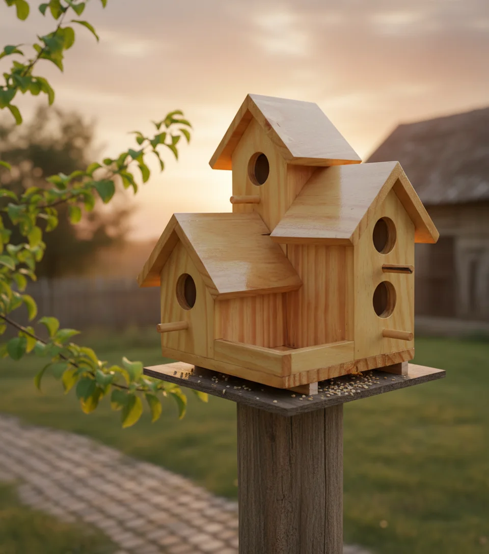 Casinha Múltipla para Pássaros (3 quartos) — foto 2