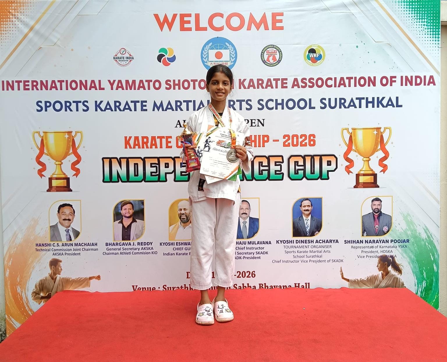 ಆಲ್ ಇಂಡಿಯಾ ಓಪನ್ ಕರಾಟೆ ಚಾಂಪಿಯನ್‌ಶಿಪ್–2026: ಸಮೃದ್ಧಿ ಸಿ. ಸುವರ್ಣಗೆ ಬೆಳ್ಳಿ, ಕಂಚಿನ ಪದಕ