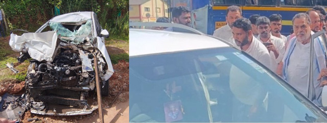 ಮಾಜಿ ಸಚಿವ ರಮಾನಾಥ ರೈ ಪ್ರಯಾಣಿಸುತ್ತಿದ್ದ ಕಾರಿಗೆ ಬಸ್‌ ಡಿಕ್ಕಿ; ಹಲವರು ಗಾಯ