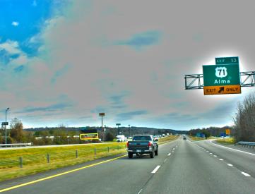I-40 N/S, 0.20 mi W/O US 71, Alma, AR, EB, W/F -2