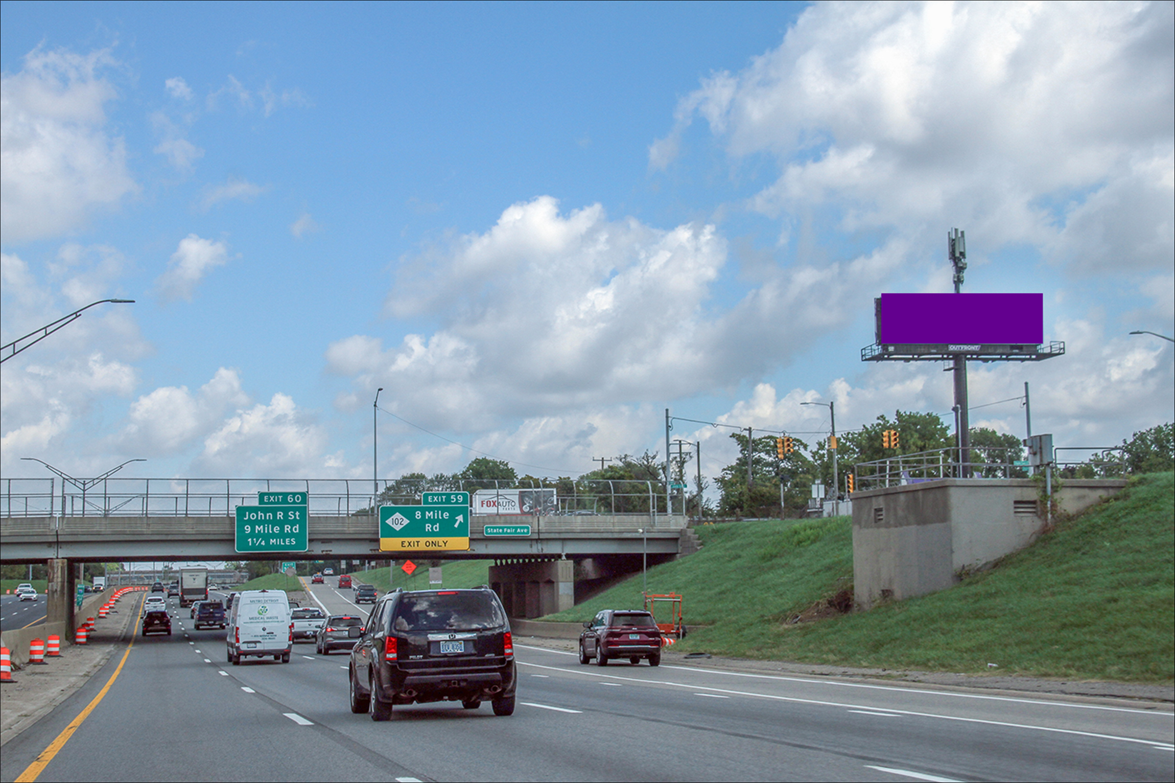 N. I-75 Fwy .5 mi S/O Eight Mile Rd E/S