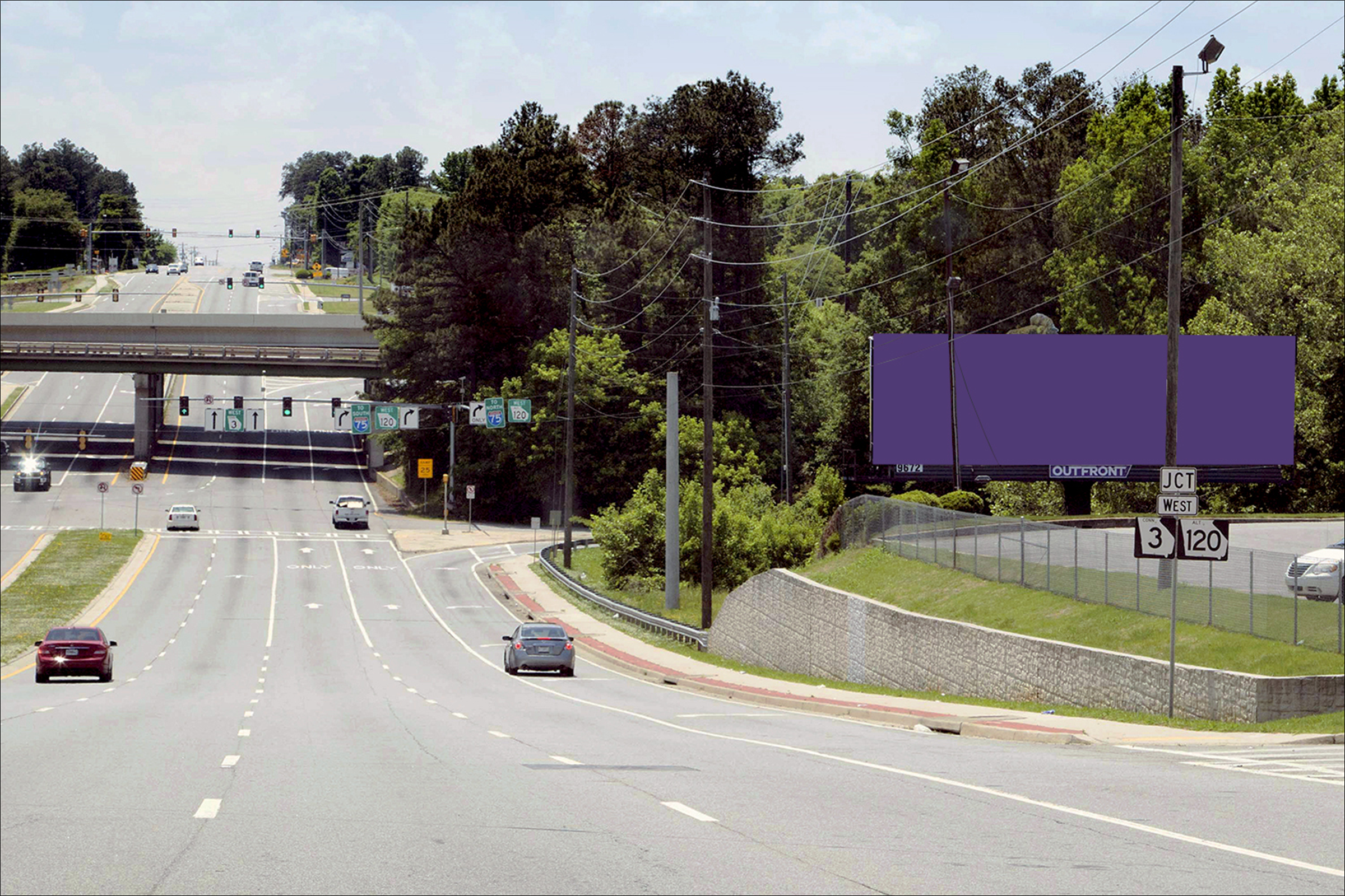 Roswell Rd(GA-120) 400 ft E/O N Marietta Pkwy N/S