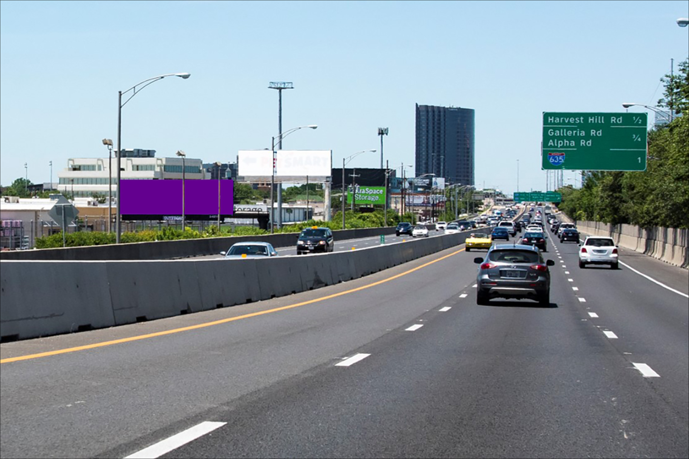 D.N. Tollway 1150' N/O Forest Lane W/S