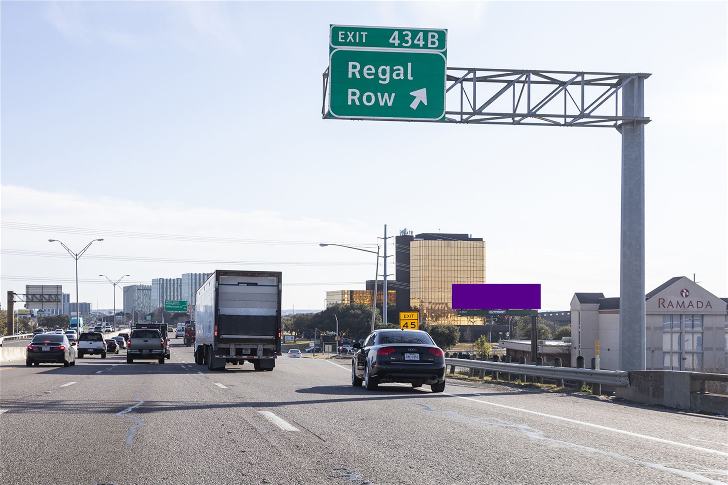 I-35E 500' N/O Regal Row W/S