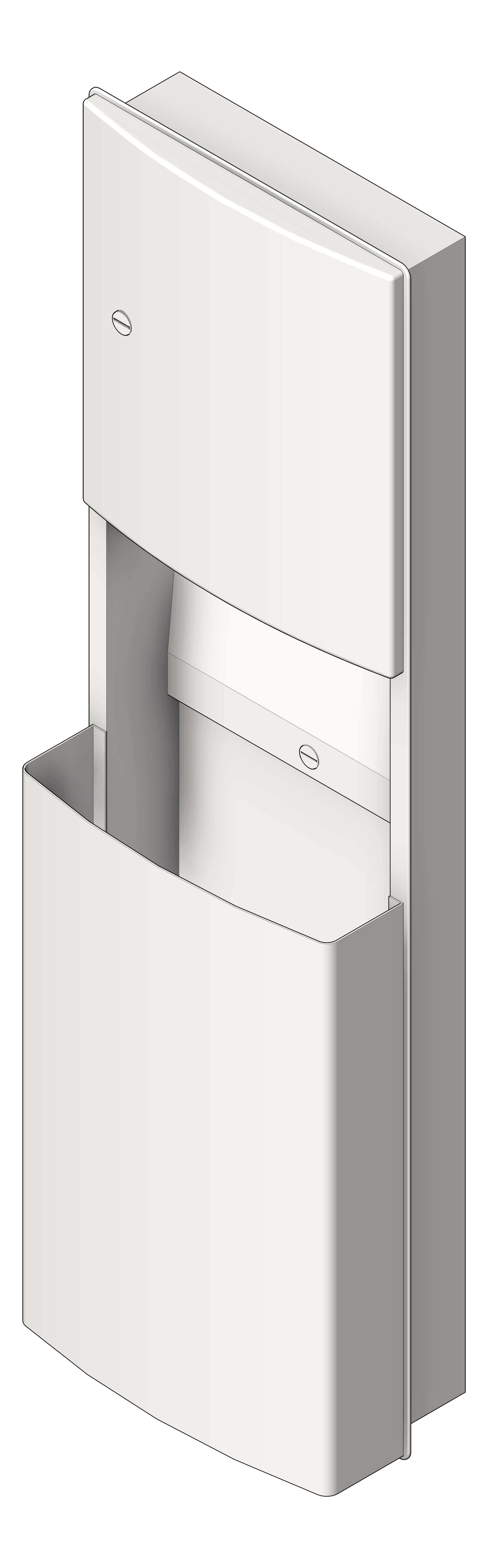 Navigate to CombinationUnit Recessed ASIJDMacDonald Roval PaperDispenser WasteBin Removable 56L