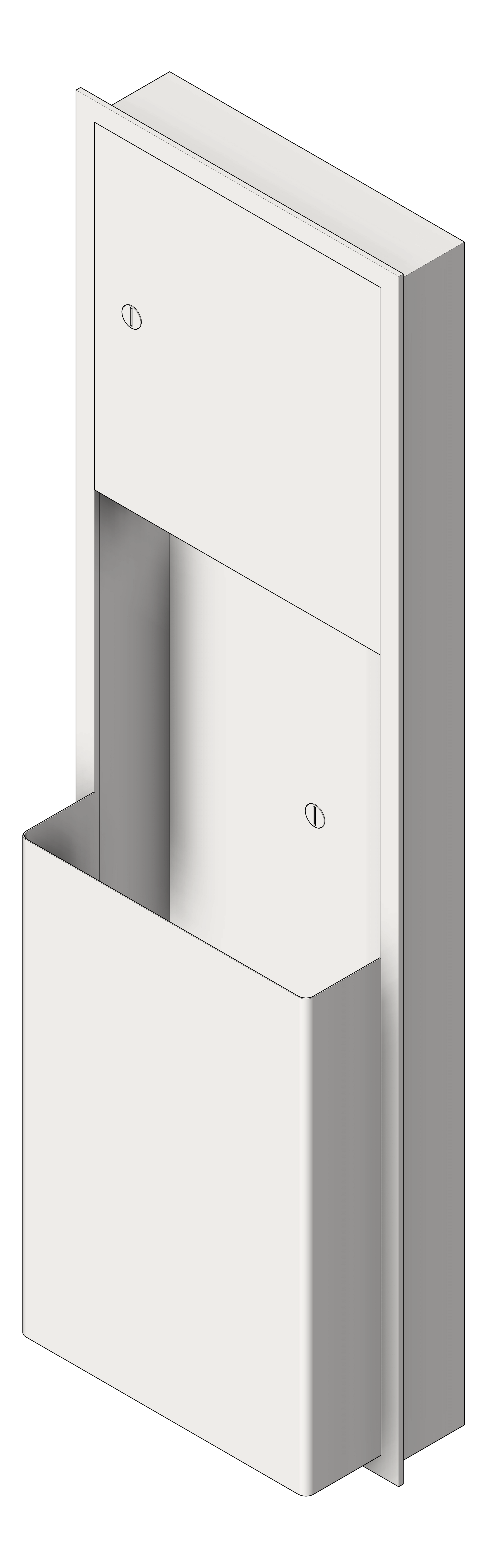 Navigate to CombinationUnit Recessed ASIJDMacDonald Traditional PaperDispenser WasteBin 46L