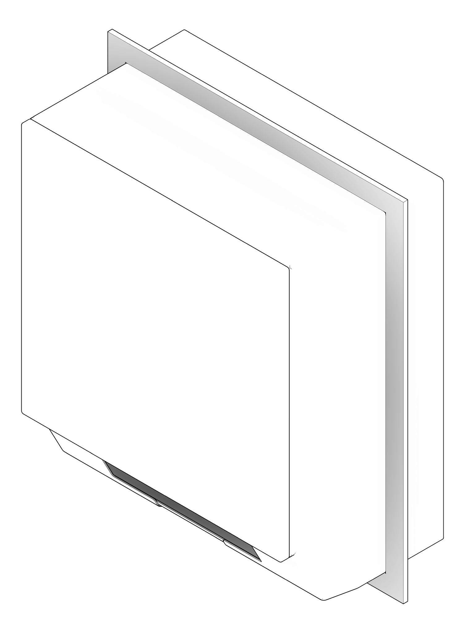 3D Documentation Image of RollPaperDispenser SemiRecessed ASI Simplicity Small Electric