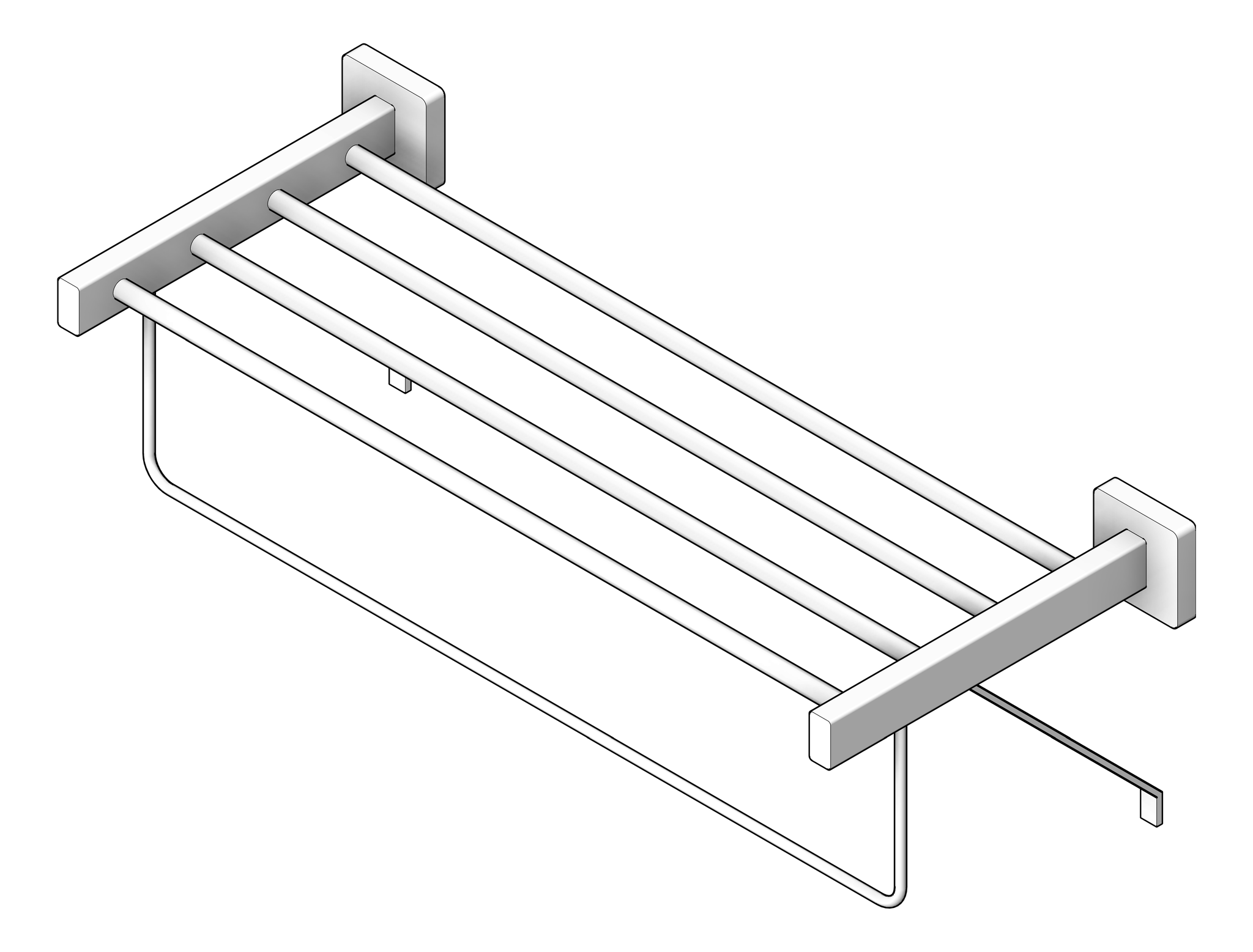 Shelf SurfaceMount ASI Towel DryingRod