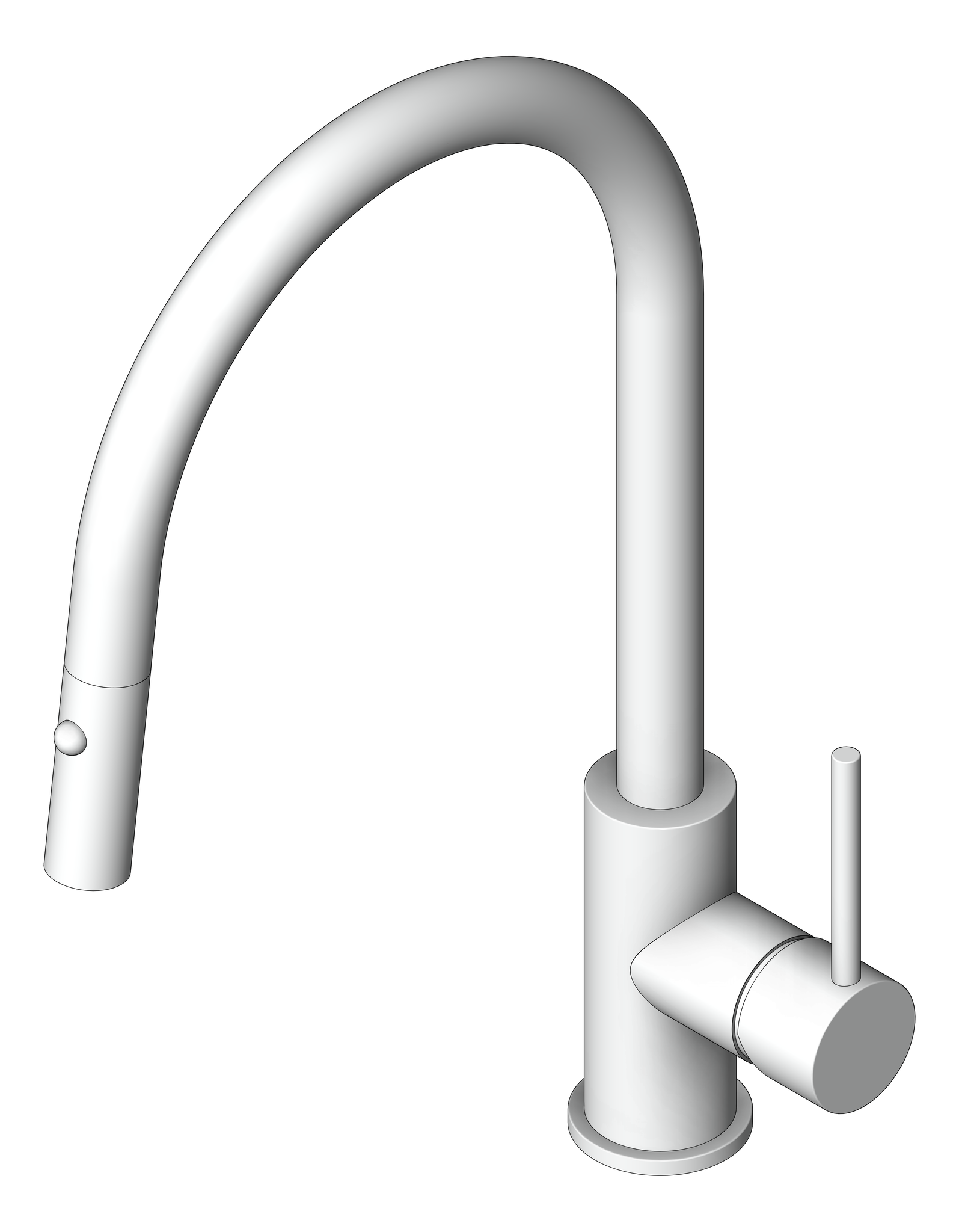 Image of Mixer Sink Abey Builders Gooseneck PullDown