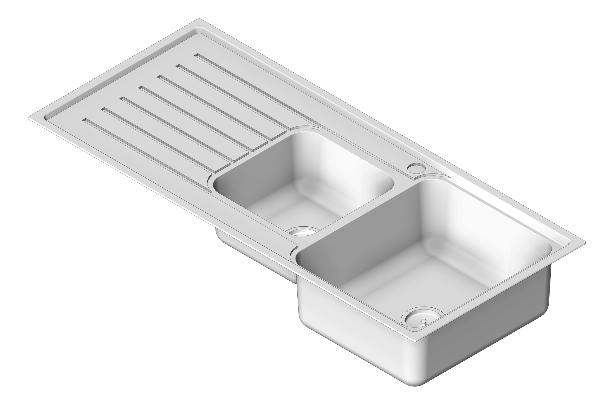 Image of Sink Kitchen Abey Builders OneAndThreeQuarterBowl RHS Inset