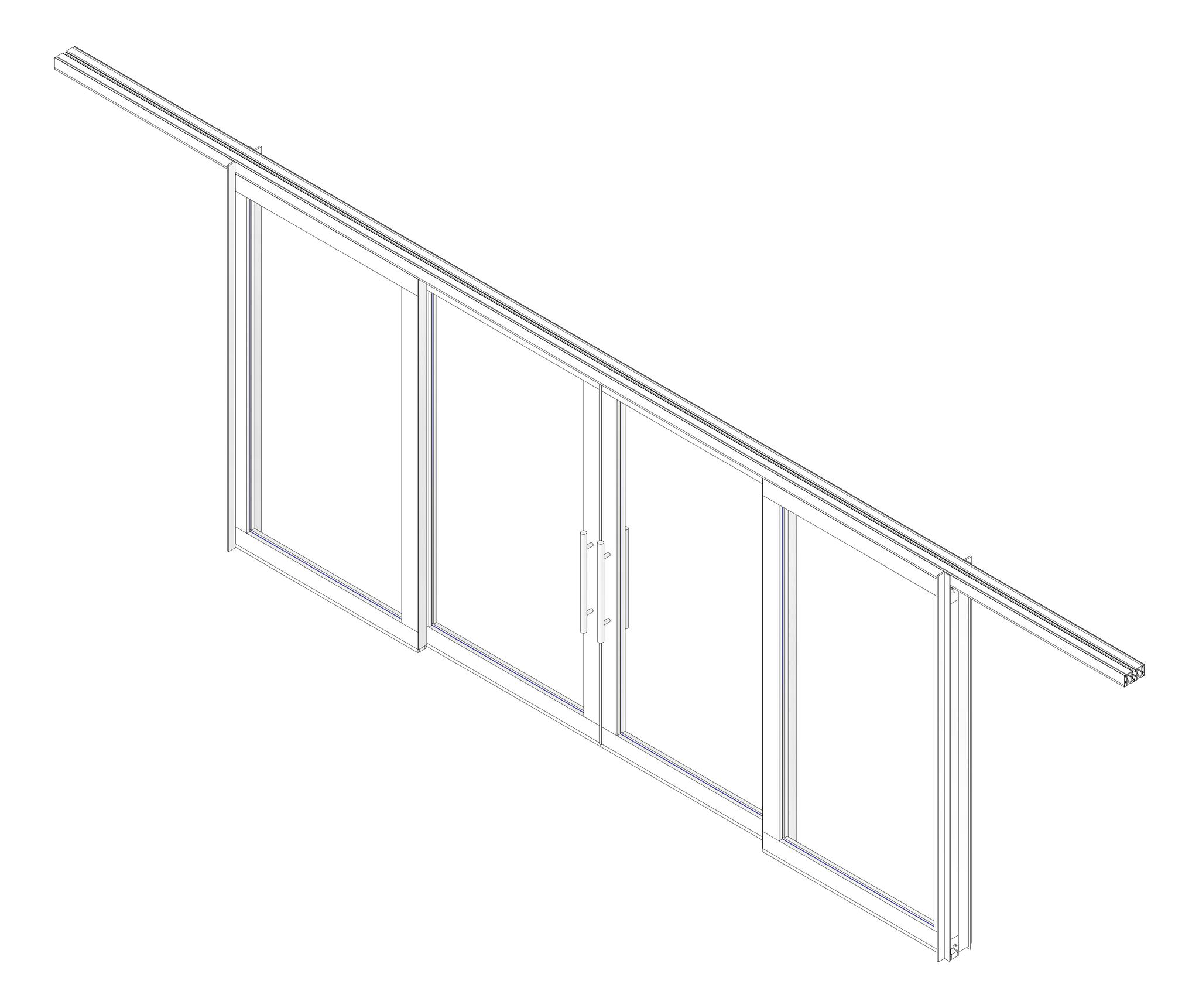 3D Documentation Image of Door Sliding Bildspec Moove DualBiParting