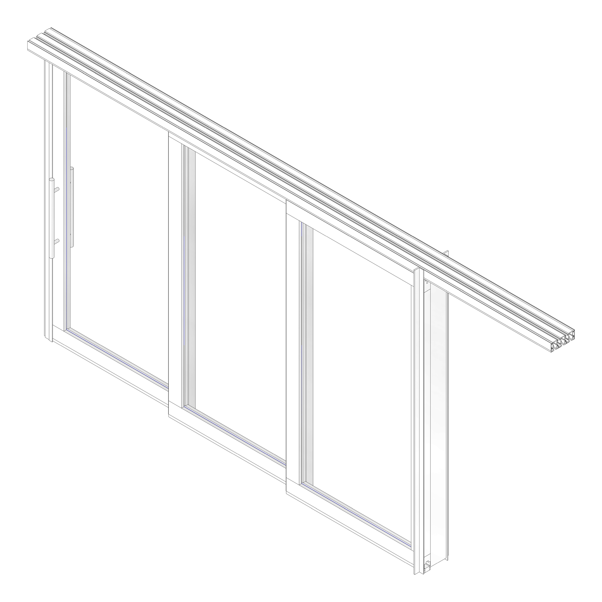 3D Documentation Image of Door Sliding Bildspec Moove Triple