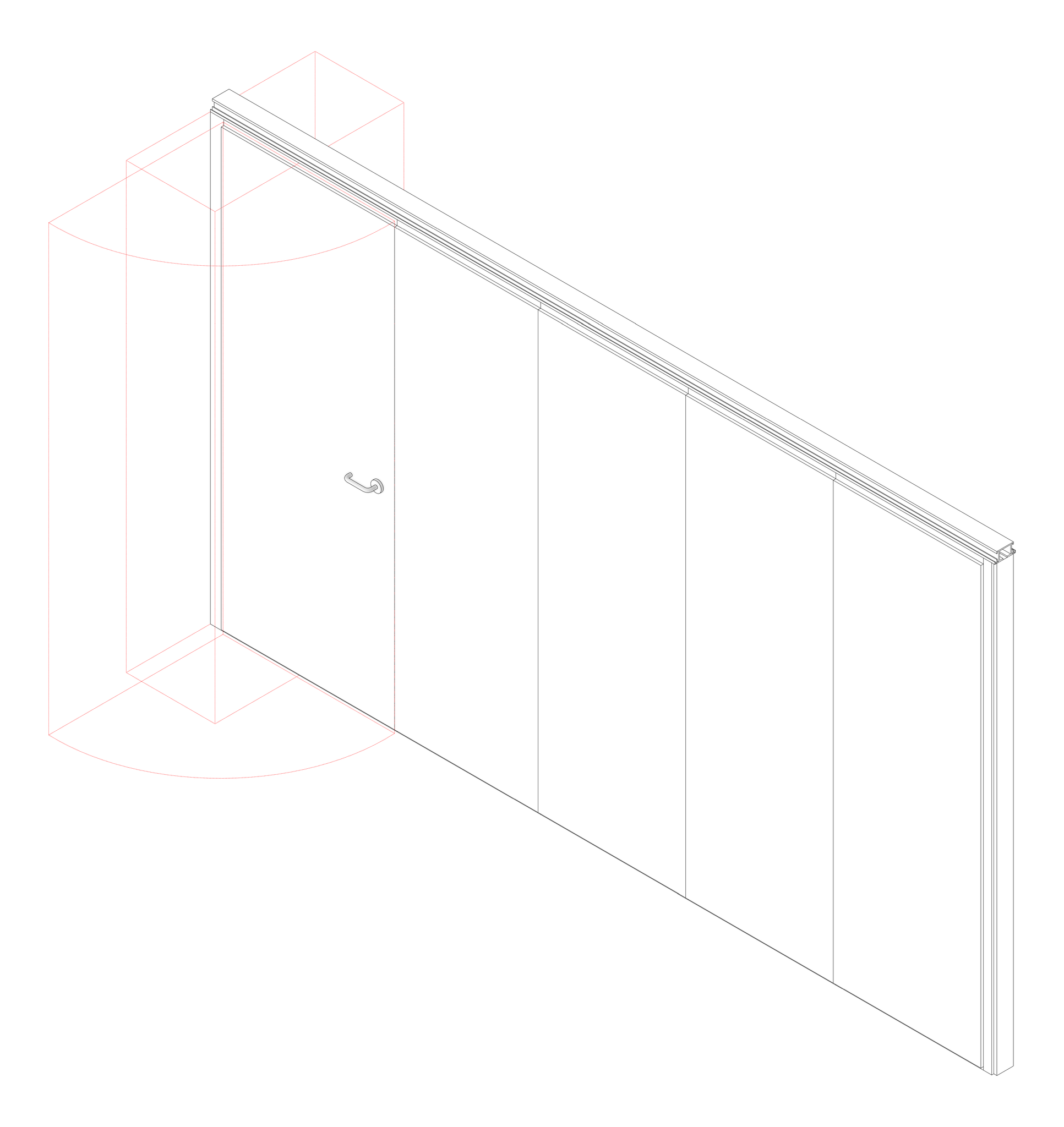 3D Documentation Image of OperableWall CentreStack Bildspec Series100 ConcealedStile