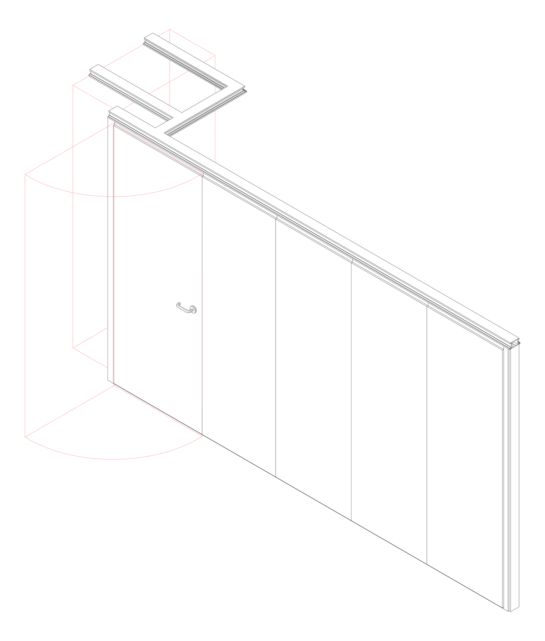 3D Documentation Image of OperableWall RemoteStack Bildspec Series100 ConcealedStile