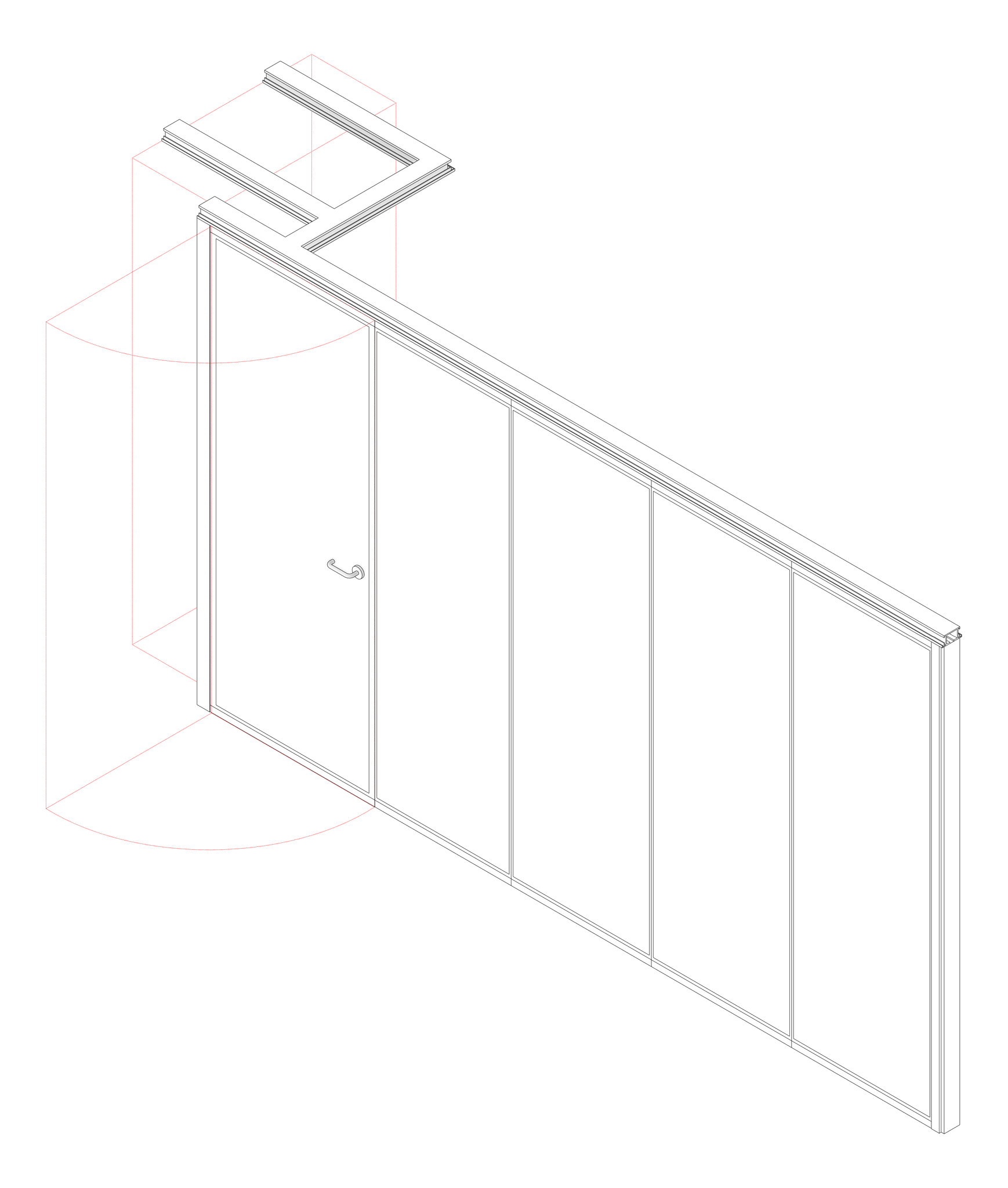 3D Documentation Image of OperableWall RemoteStack Bildspec Series100 StandardStile