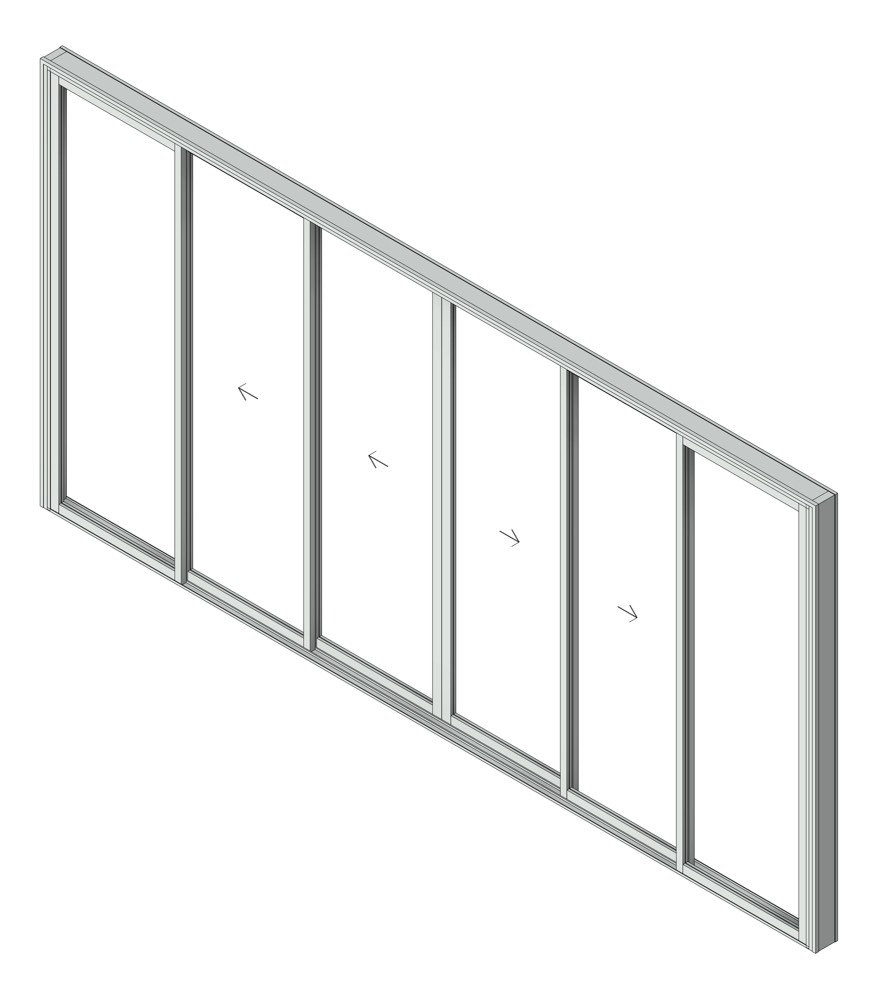 Door Sliding Capral AGS 900 6P BiParting OXXXXO