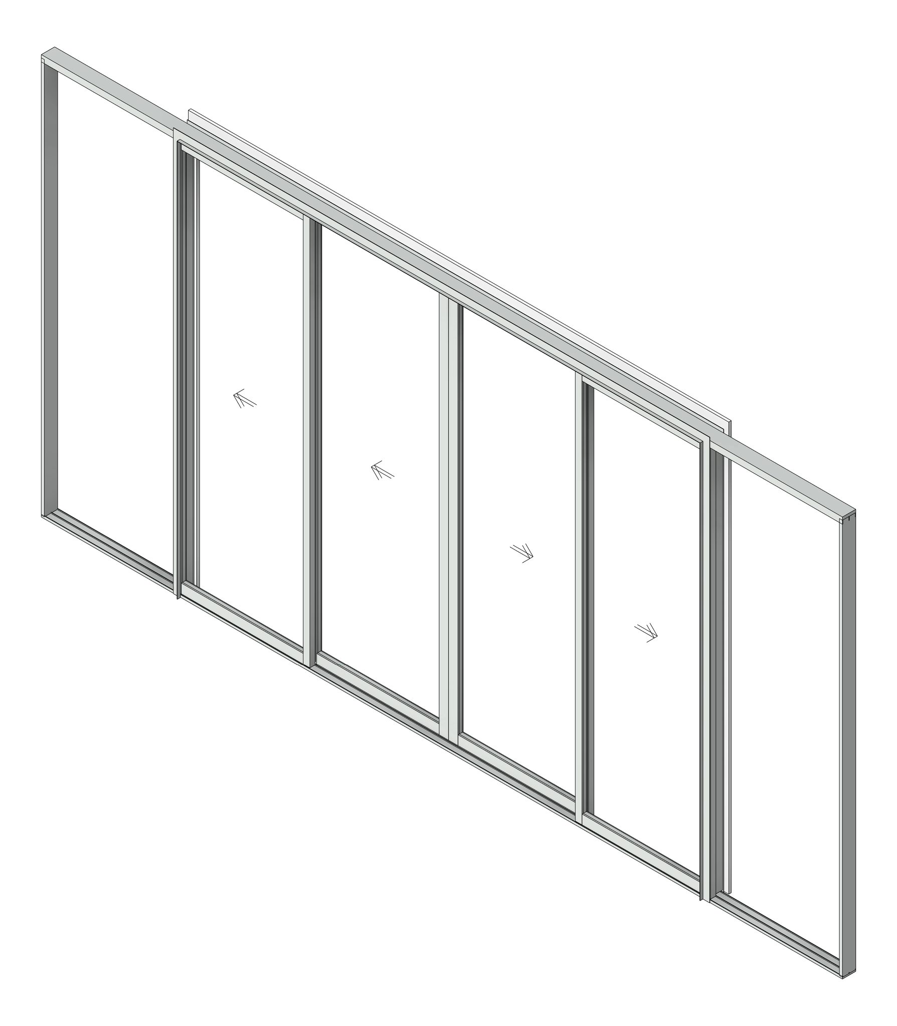 Door Sliding Capral AGS 900 Cavity 4P BiParting