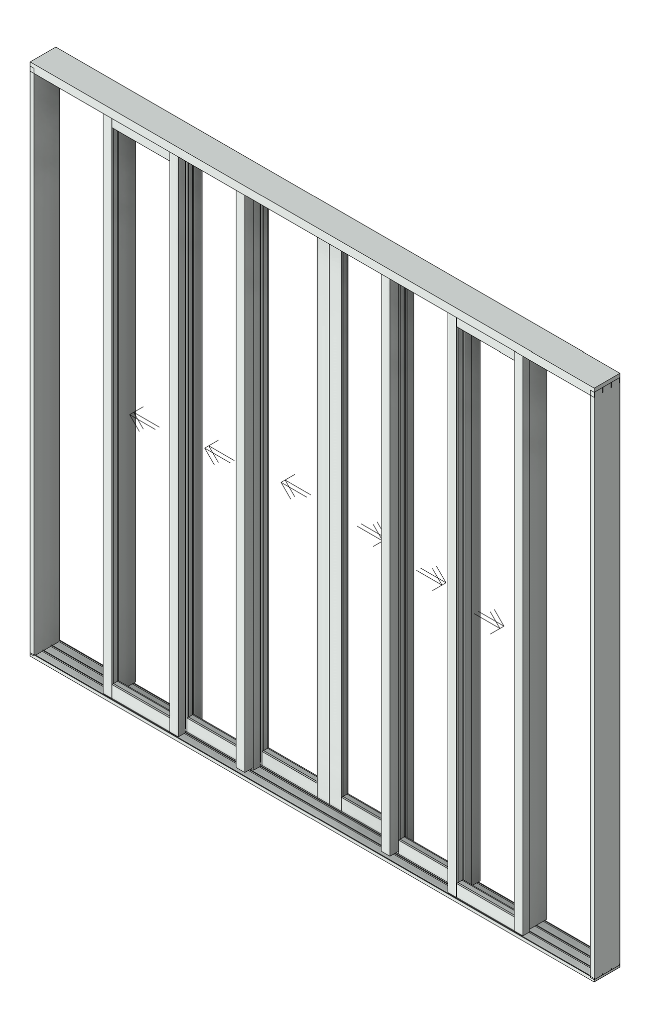 Door Sliding Capral AGS 900 Cavity 6P BiParting