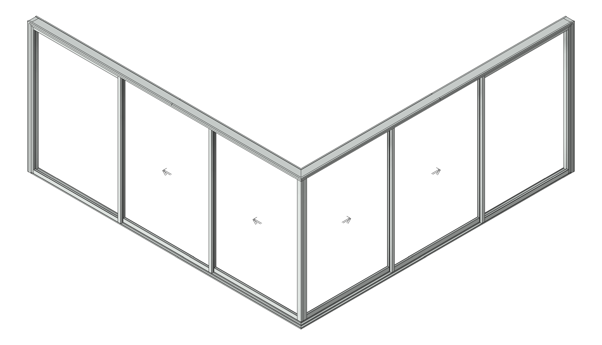 Door Sliding Capral AGS 900 CornerExt 6P