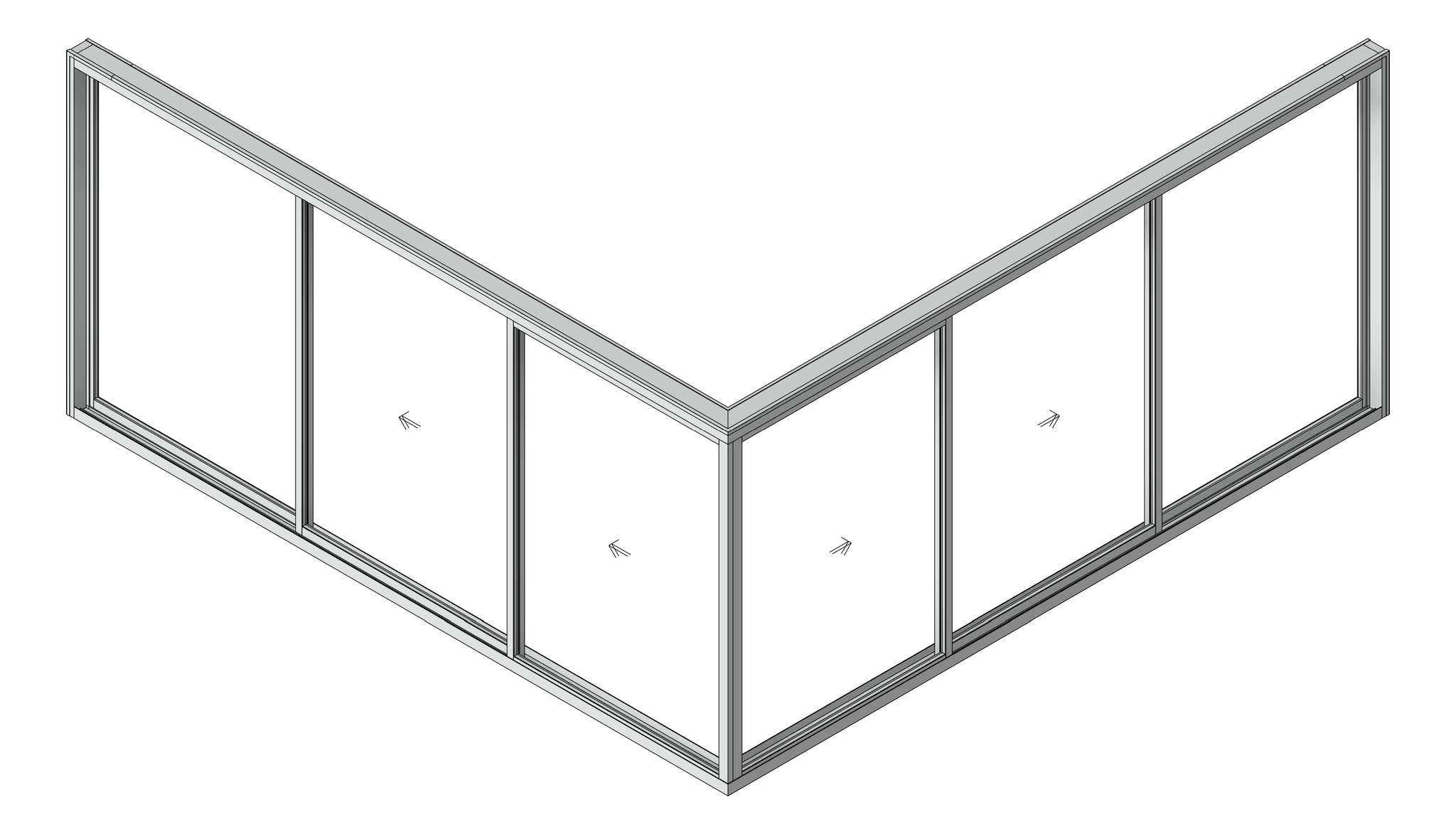 Door Sliding Capral AGS 900 CornerExt 6P ExtSliding