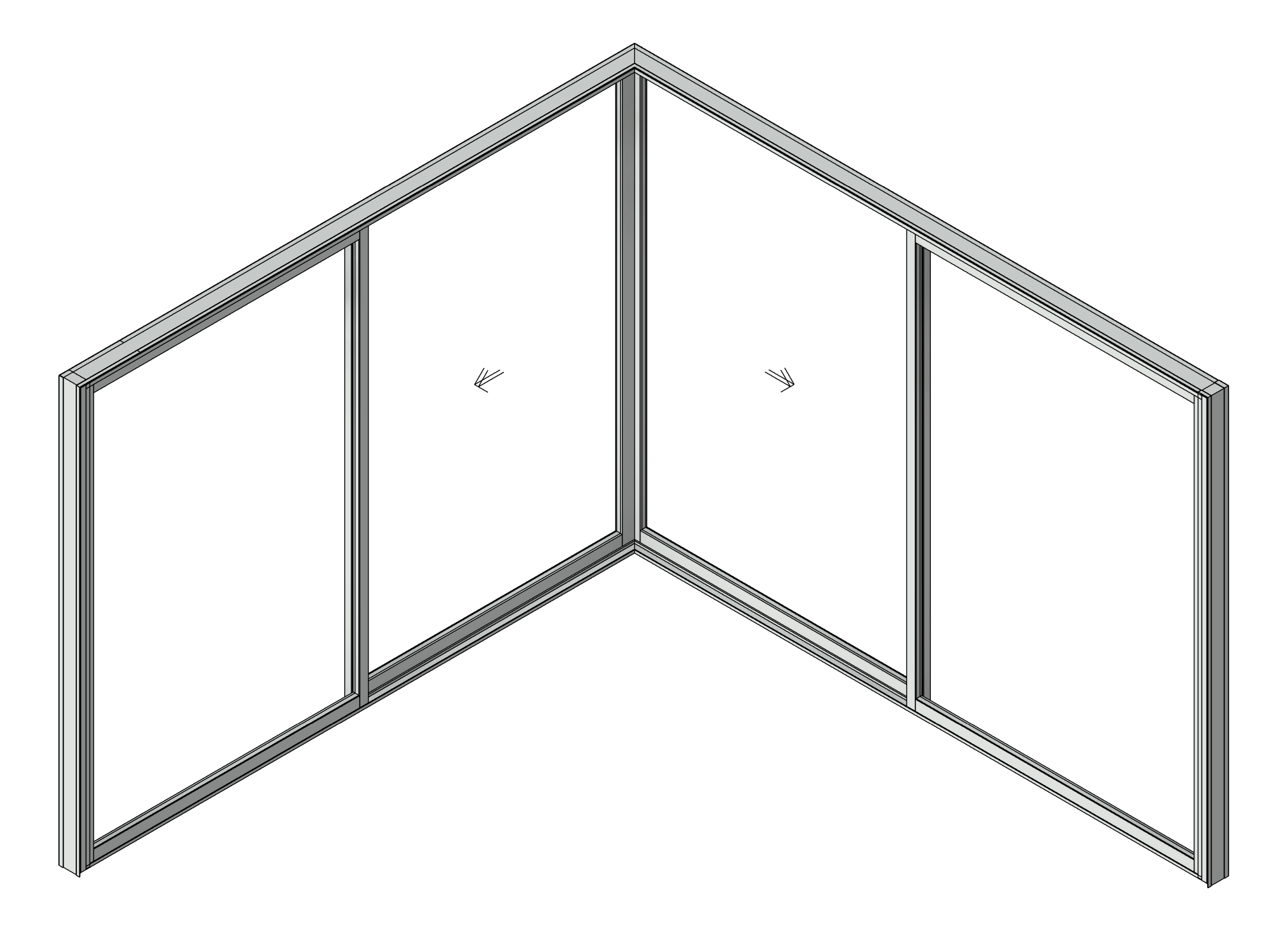 Door Sliding Capral AGS 900 CornerInt 4P