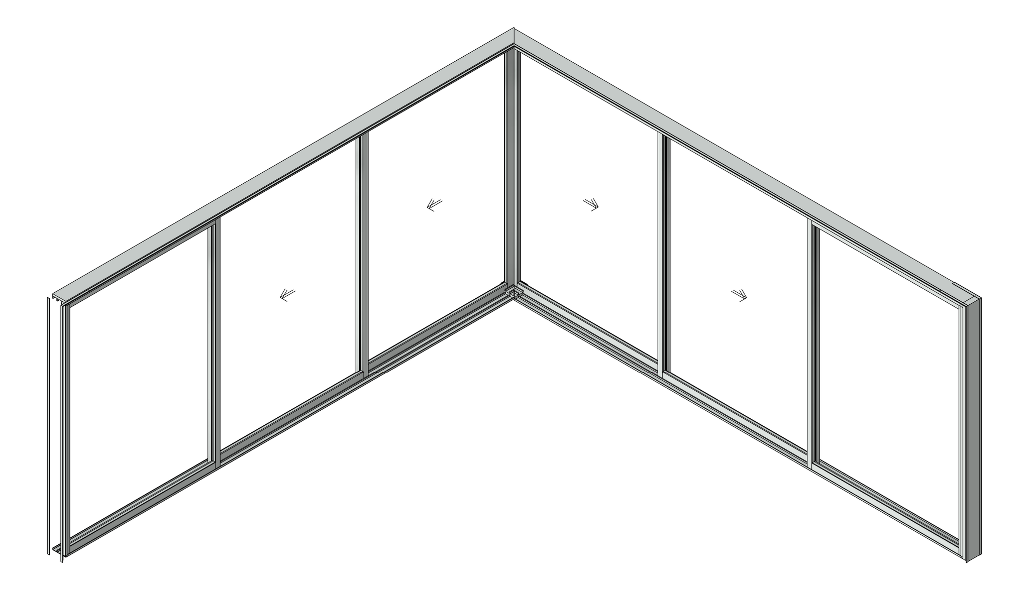 Door Sliding Capral AGS 900 CornerInt 6P