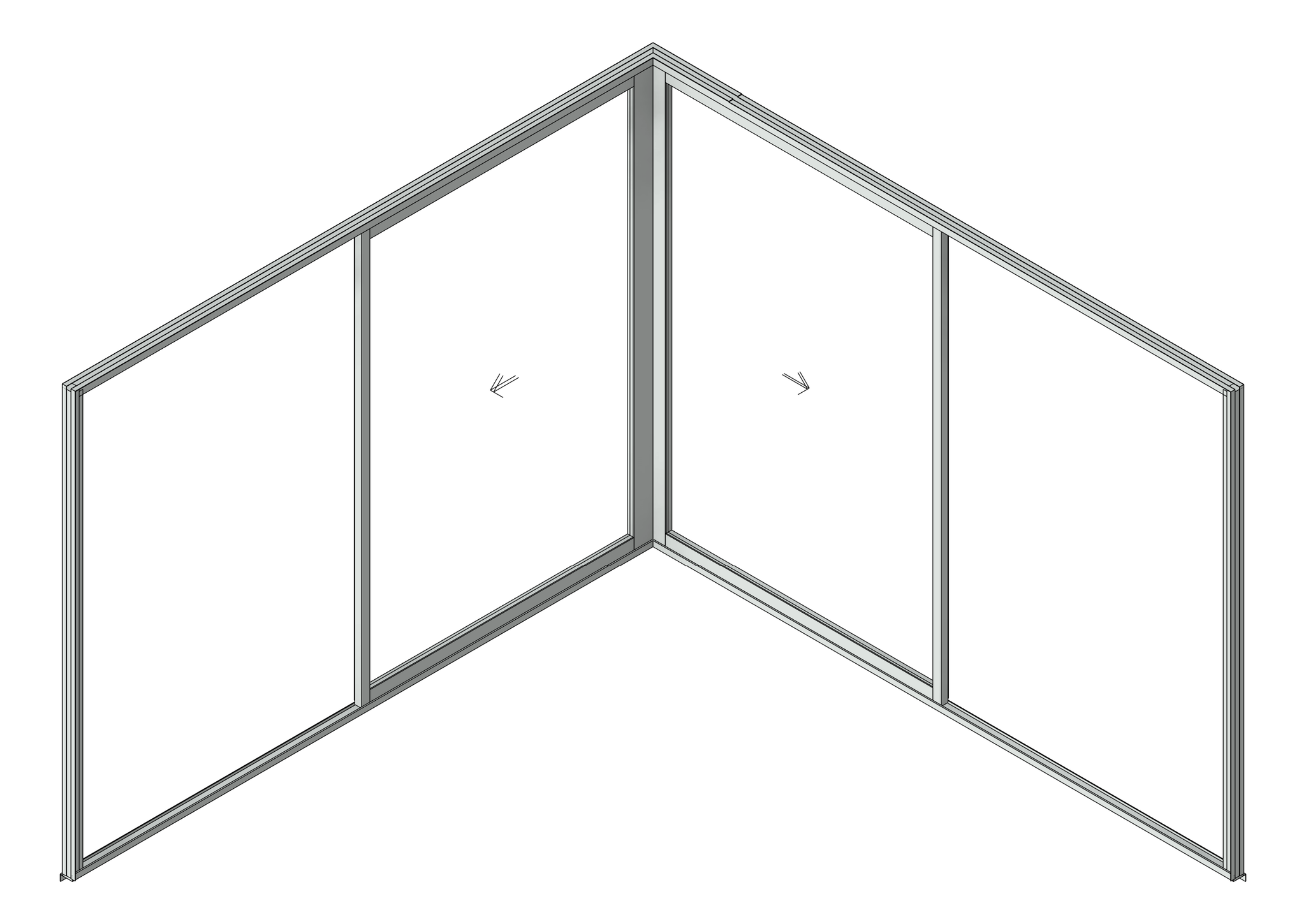 Door Sliding Capral AGS 900 CornerInt Recessed 2P