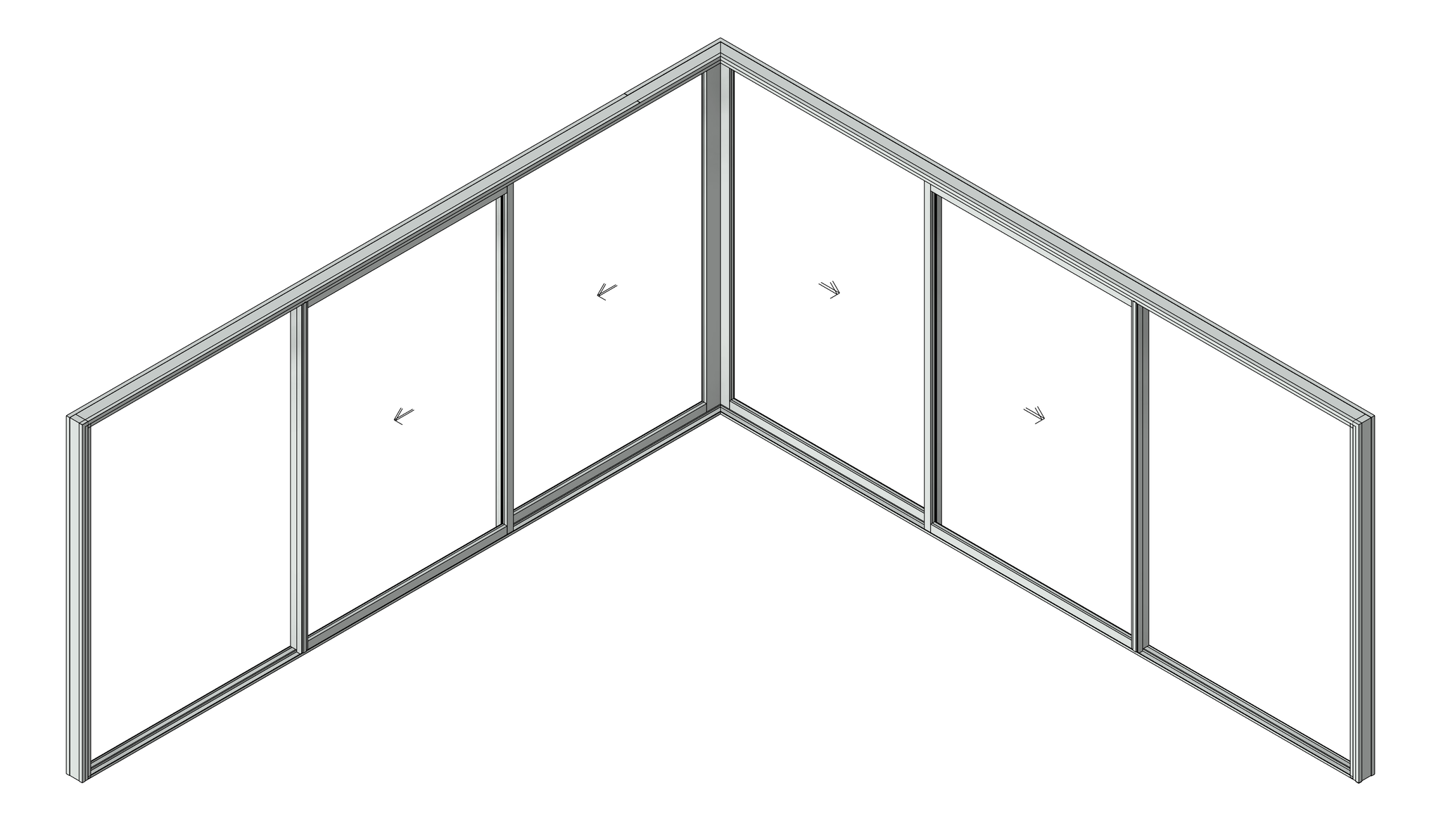 Door Sliding Capral AGS 900 CornerInt Recessed 4P
