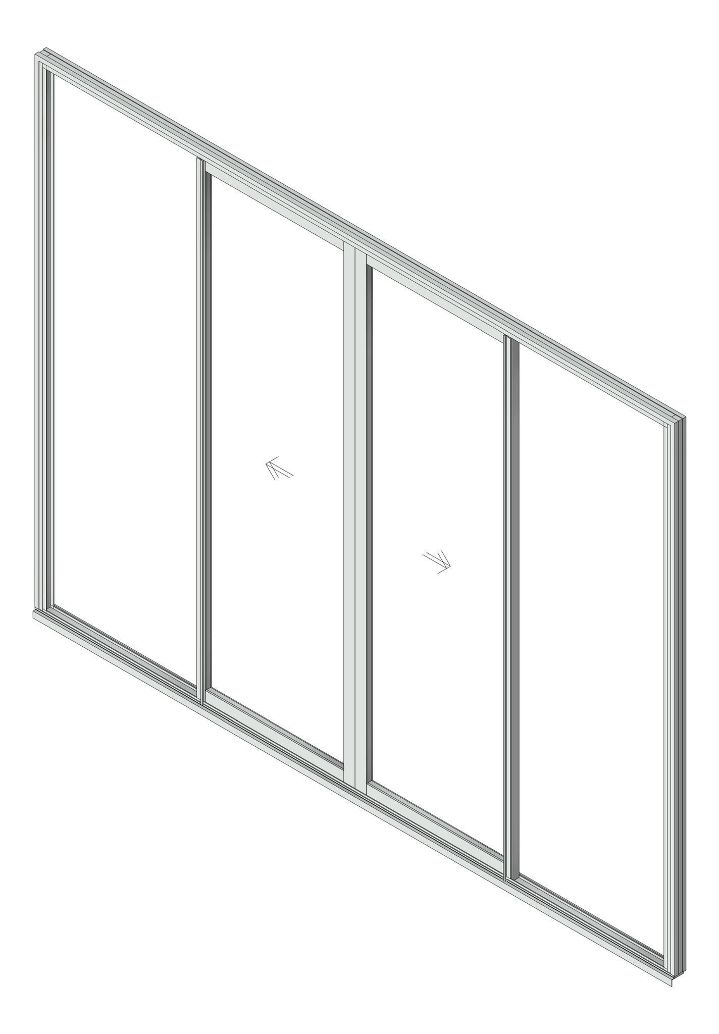 Door Sliding Capral AGS 900 Recessed 2P BiParting