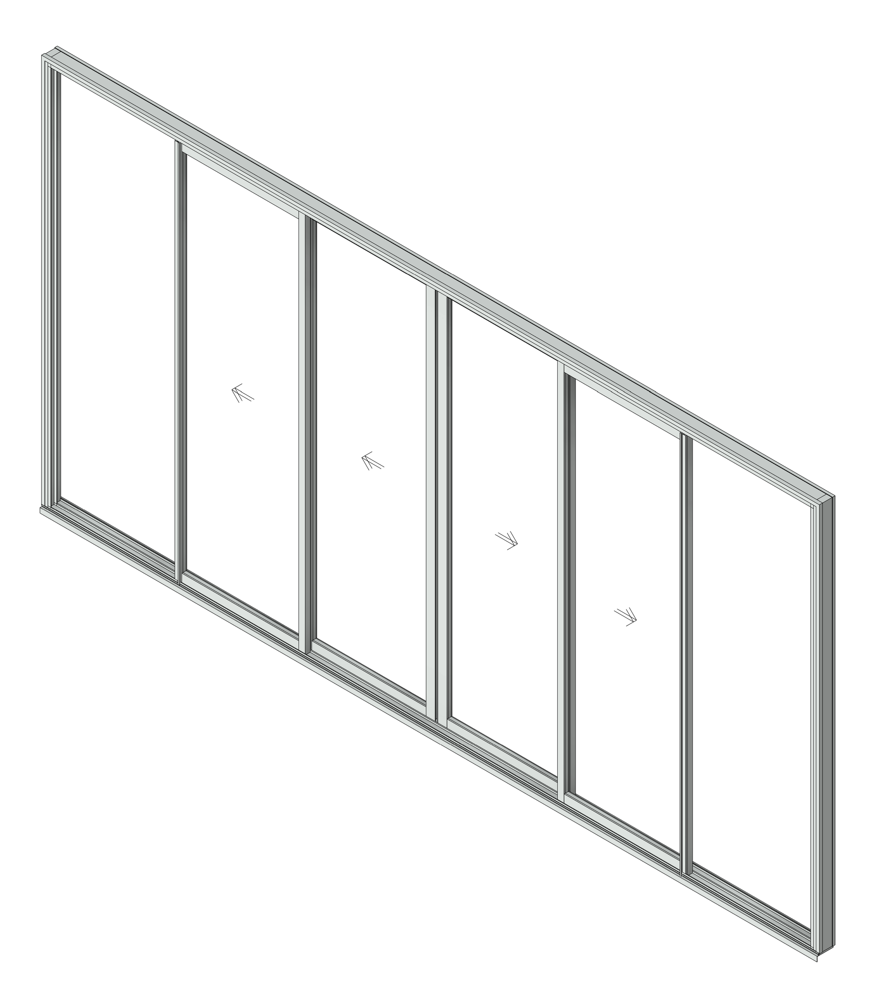 Door Sliding Capral AGS 900 Recessed 4P BiParting