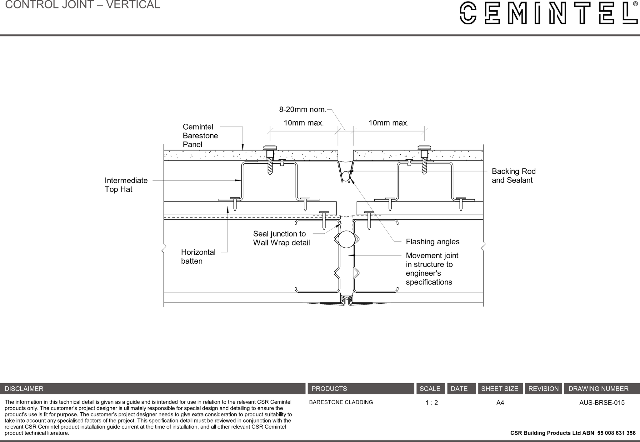 Navigate to AUS-BRSE-015 - CONTROL JOINT – VERTICAL