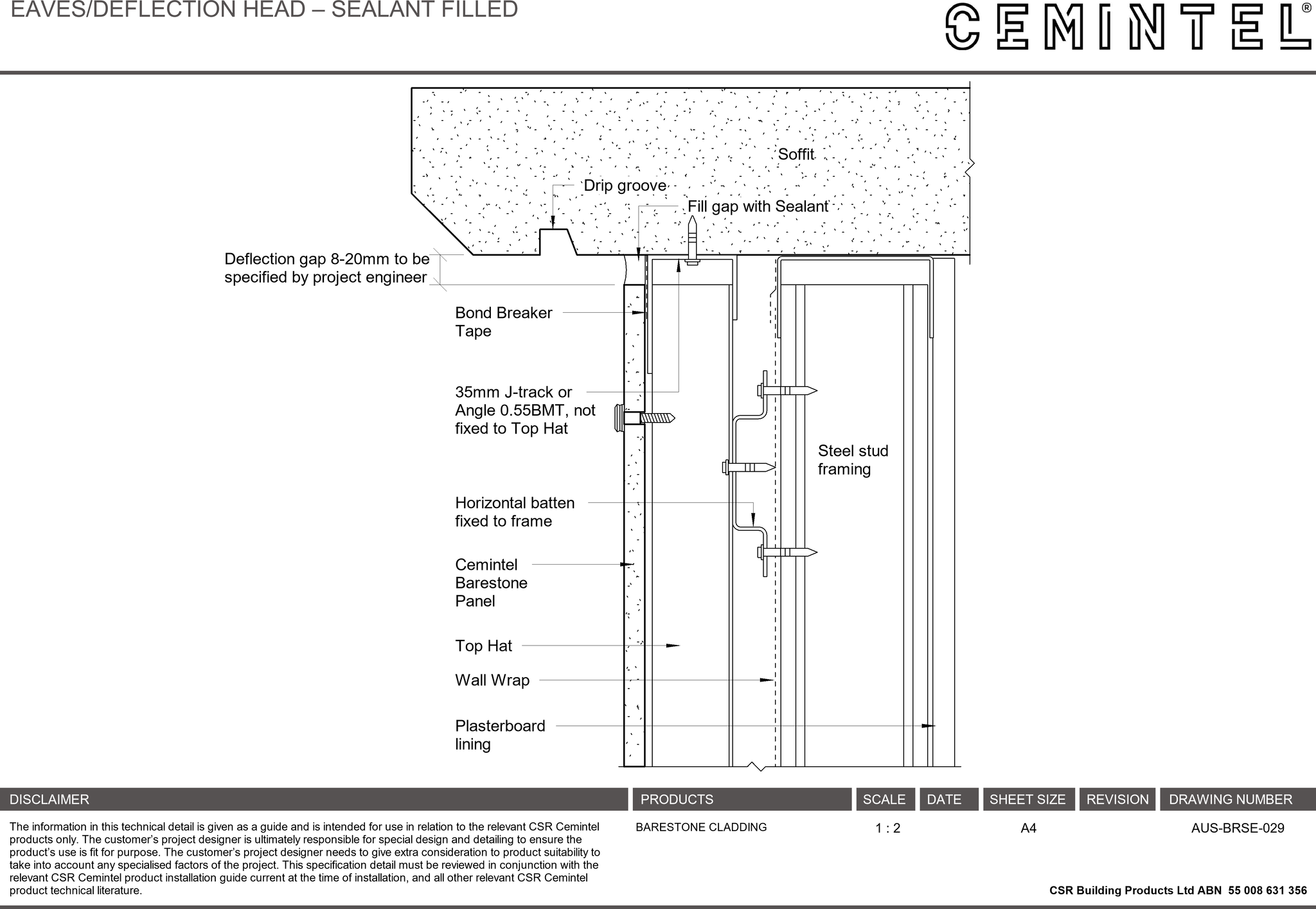 Navigate to AUS-BRSE-029 - EAVES-DEFLECTION HEAD – SEALANT FILLED