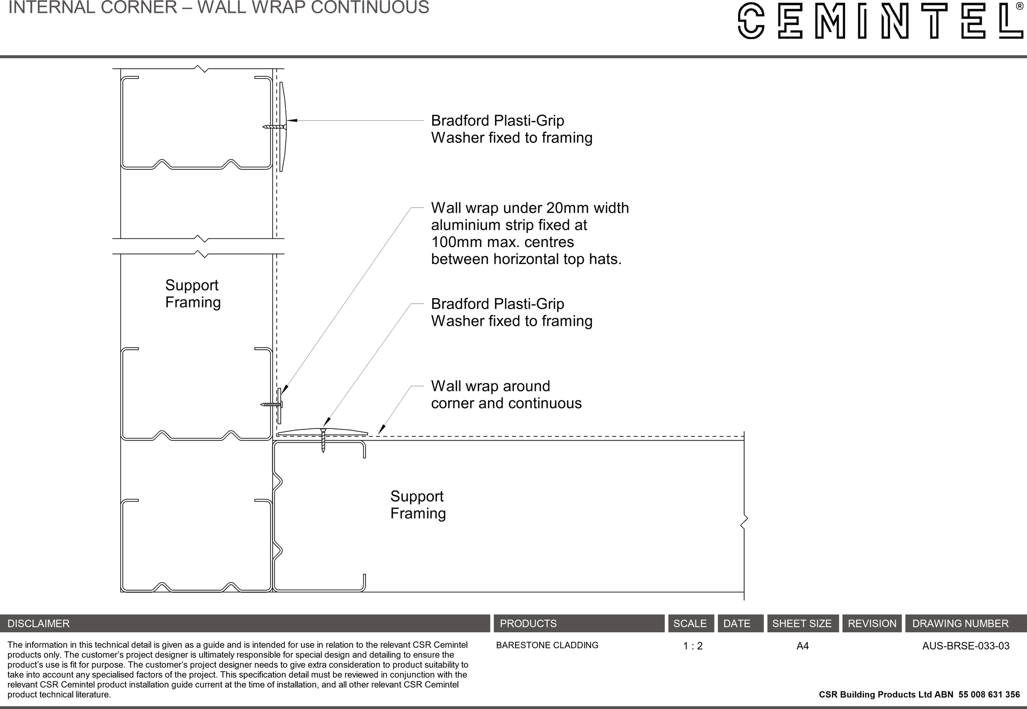 Navigate to AUS-BRSE-033-03 - INTERNAL CORNER – WALL WRAP CONTINUOUS