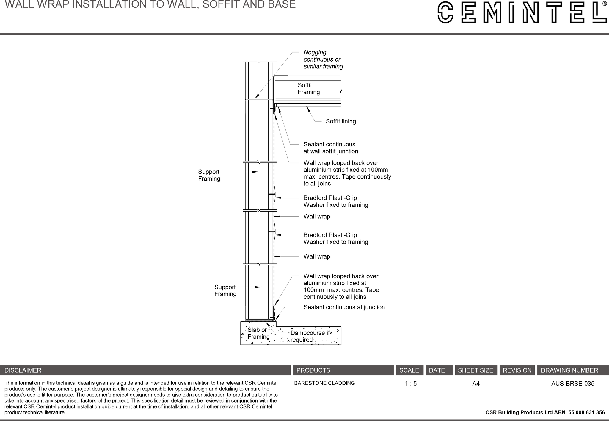 Navigate to AUS-BRSE-035 - WALL WRAP INSTALLATION TO WALL, SOFFIT AND BASE