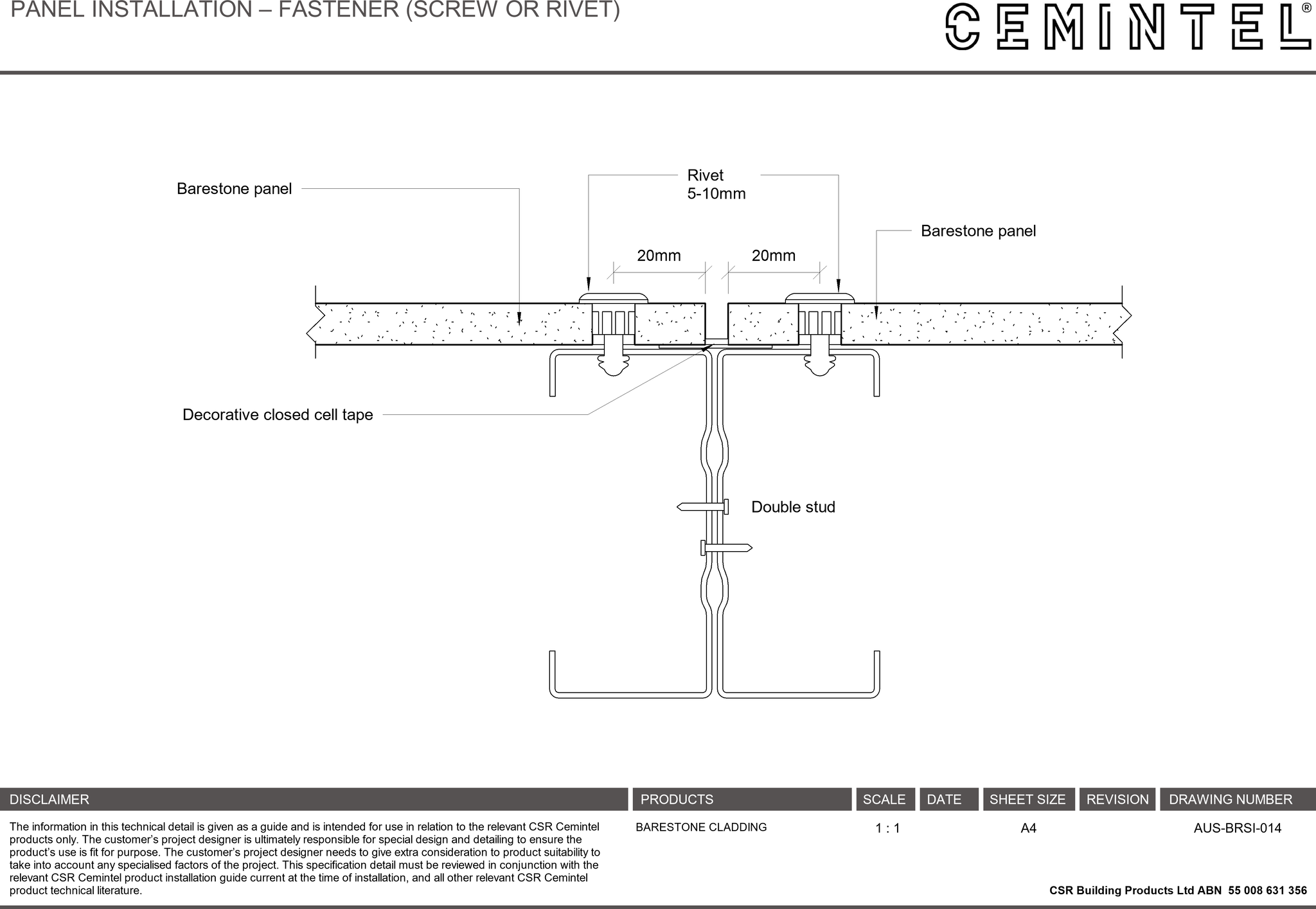 Navigate to AUS-BRSI-014 - PANEL INSTALLATION – FASTENER (SCREW OR RIVET)