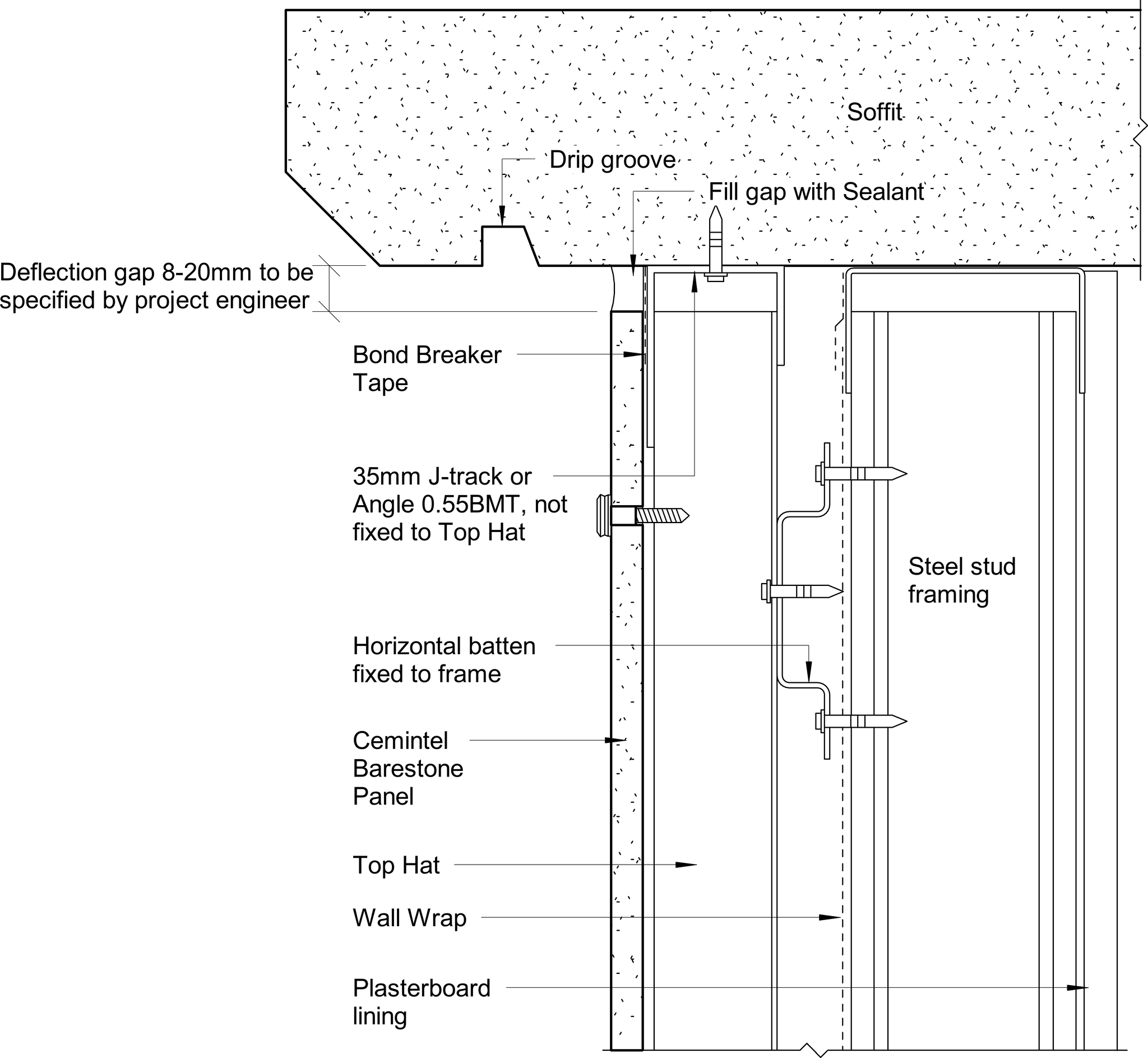 Navigate to Barestone External - Eaves-Deflection Head – Sealant filled