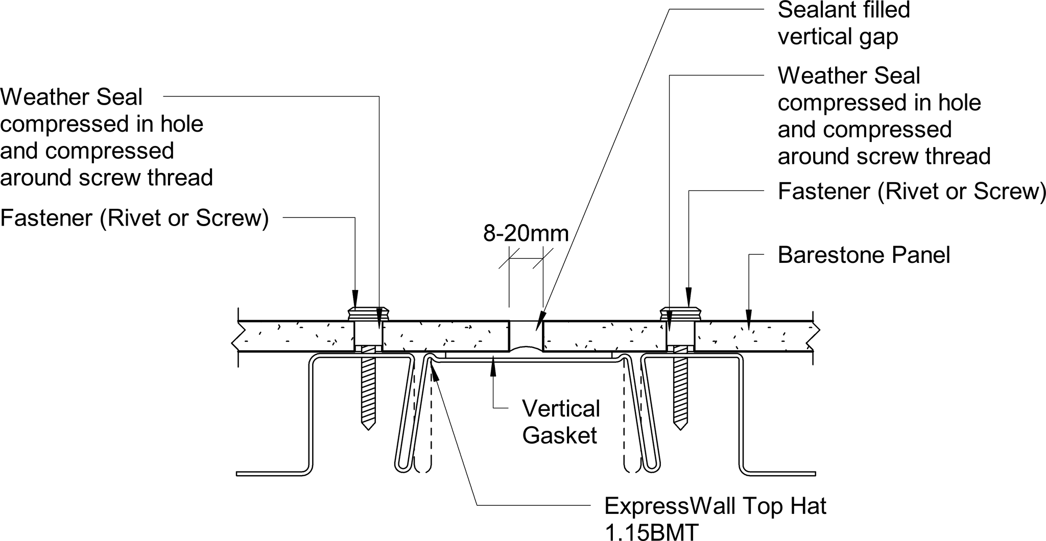 Navigate to Barestone External - Vertical Joint – Sealant filled