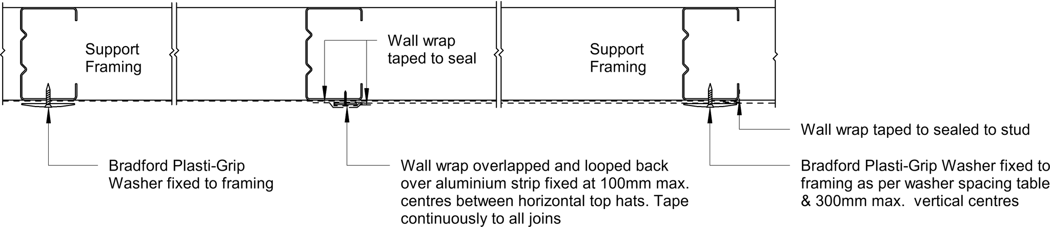 Navigate to Barestone External - Vertical Wall Wrap Junction – Overlapped Single Strip Join