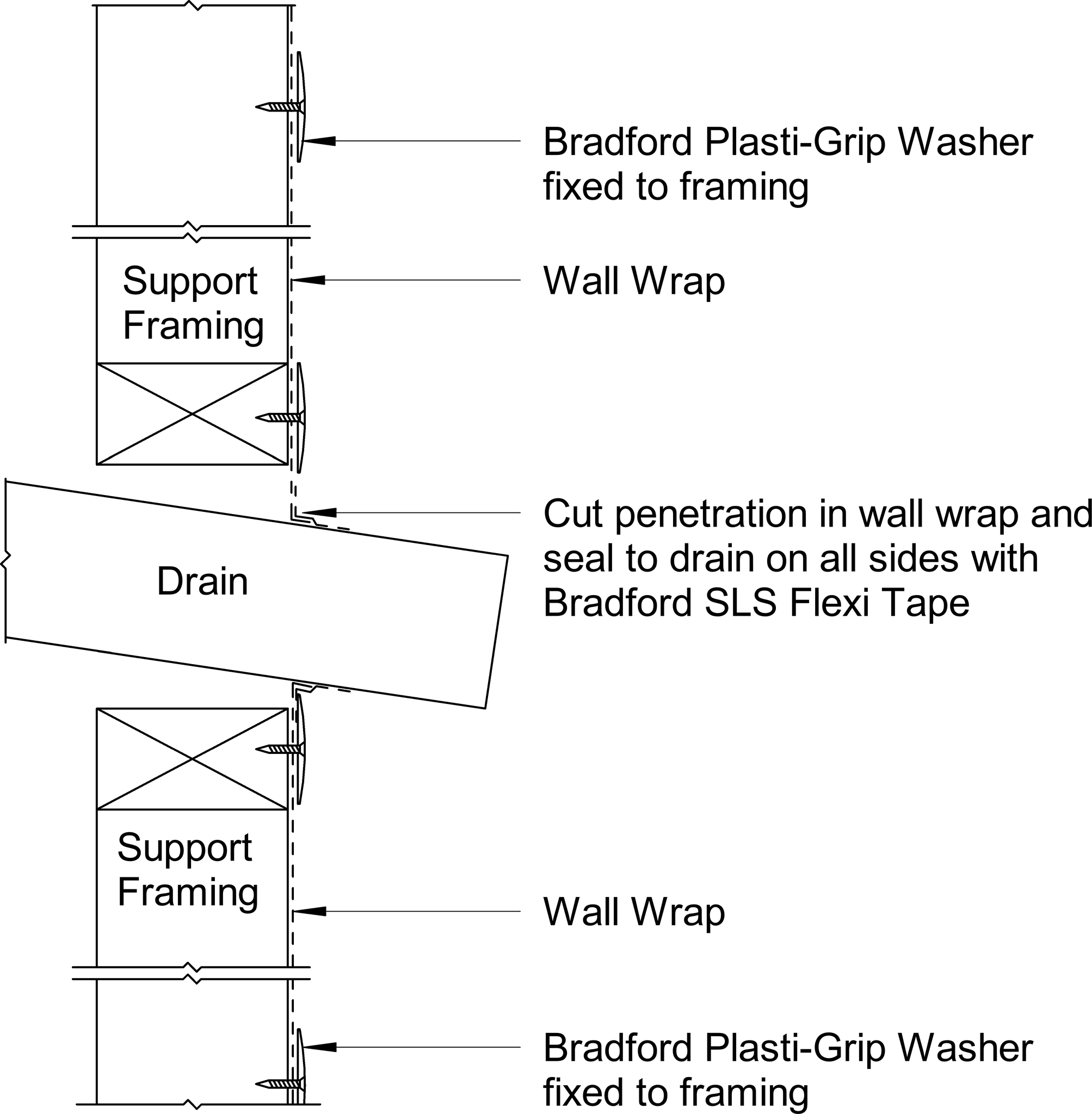 Navigate to Barestone External - Wall Wrap Installation at Drain Penetration – Timber or Steel Framing