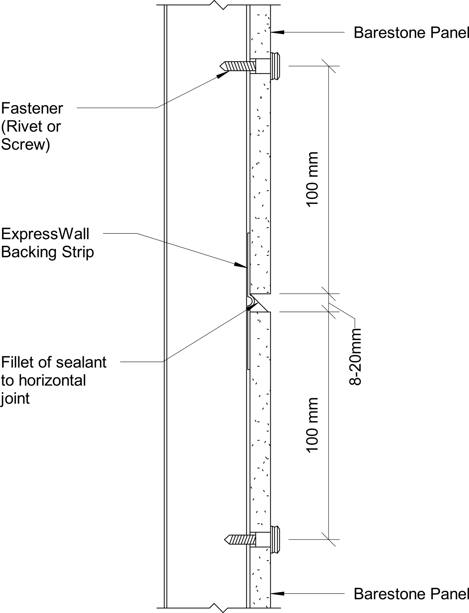 Navigate to Barestone External -10mm Horizontal Joint – Sealant Filled and Screw Fixed