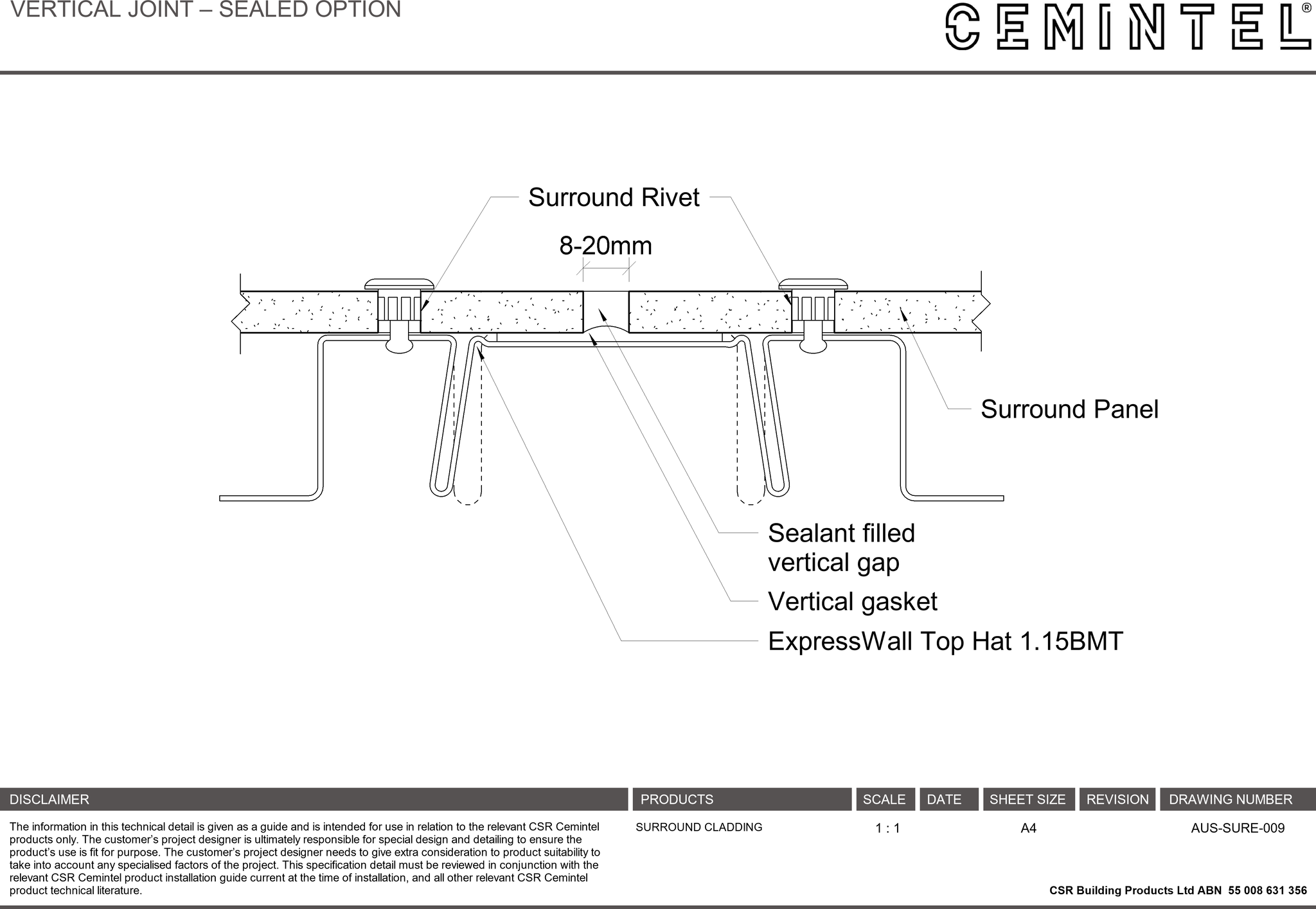 AUS-SURE-009 - VERTICAL JOINT – SEALED OPTION