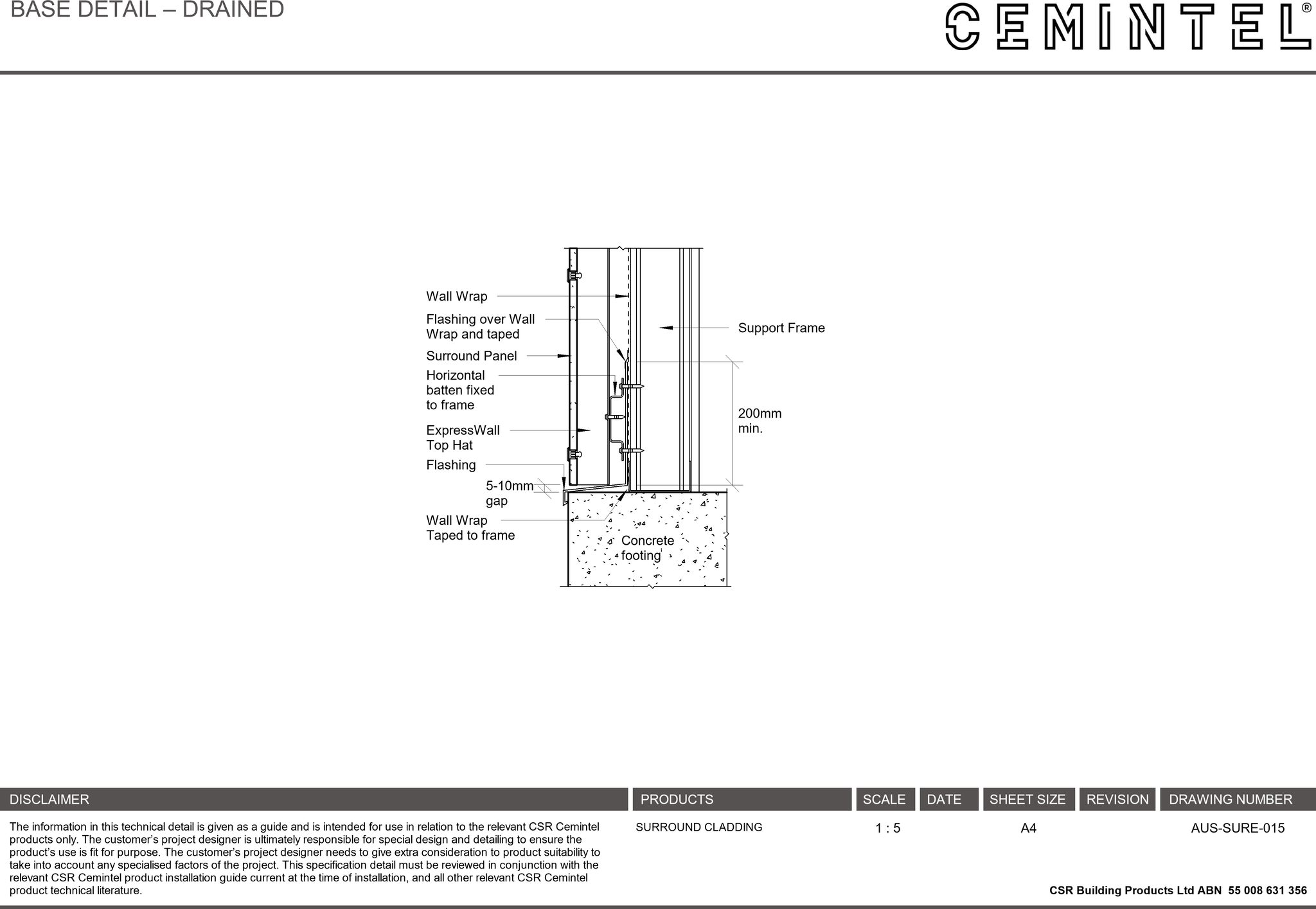 Navigate to AUS-SURE-015 - BASE DETAIL – DRAINED