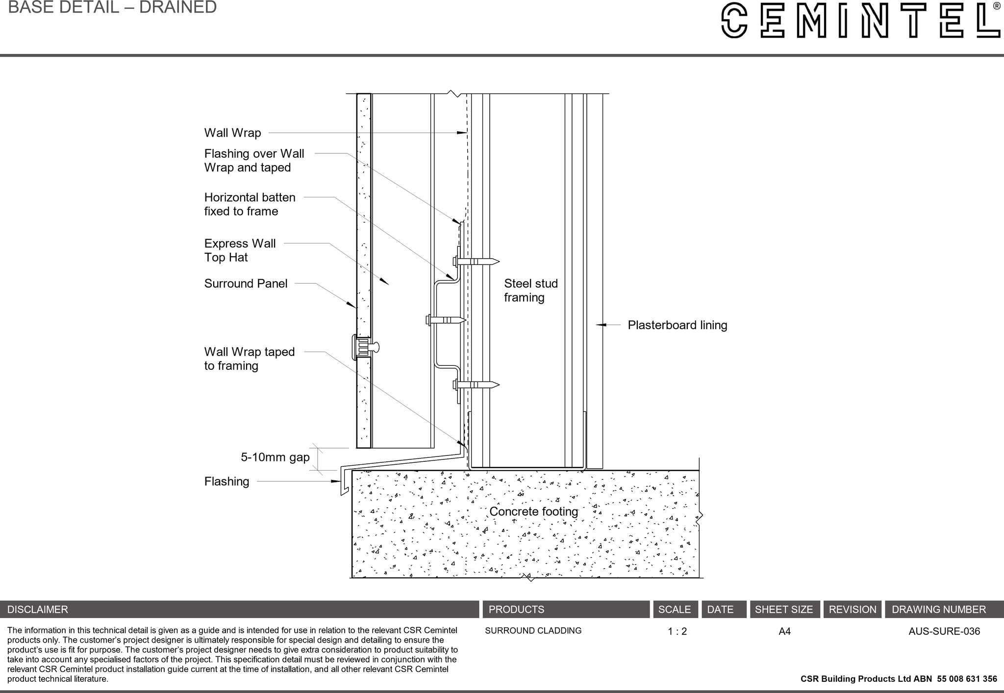 Navigate to AUS-SURE-036 - BASE DETAIL – DRAINED