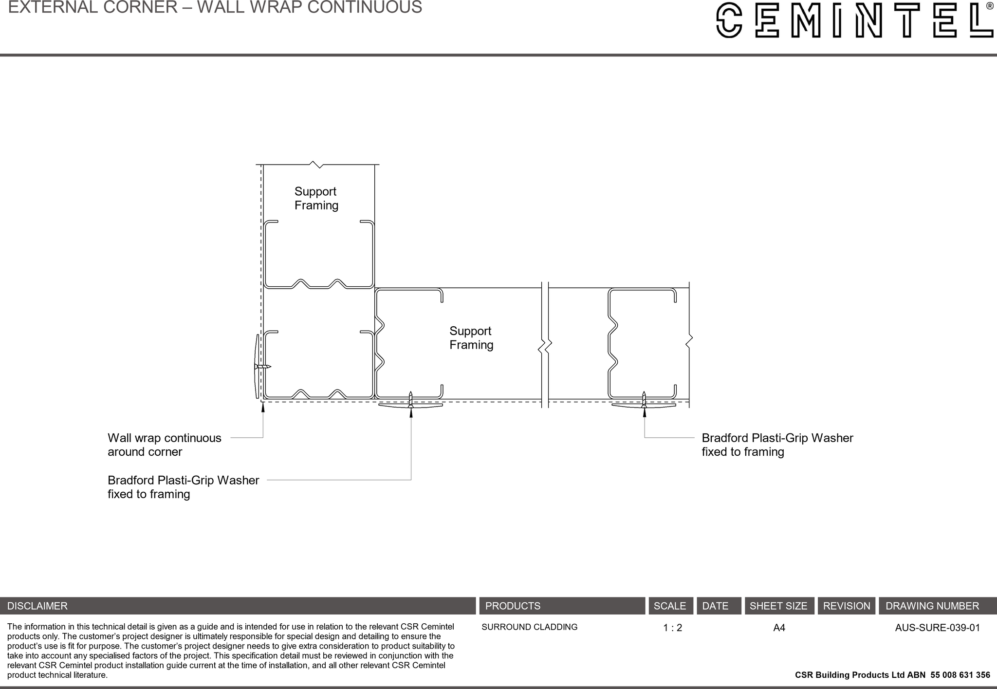 Navigate to AUS-SURE-039-01 - EXTERNAL CORNER – WALL WRAP CONTINUOUS